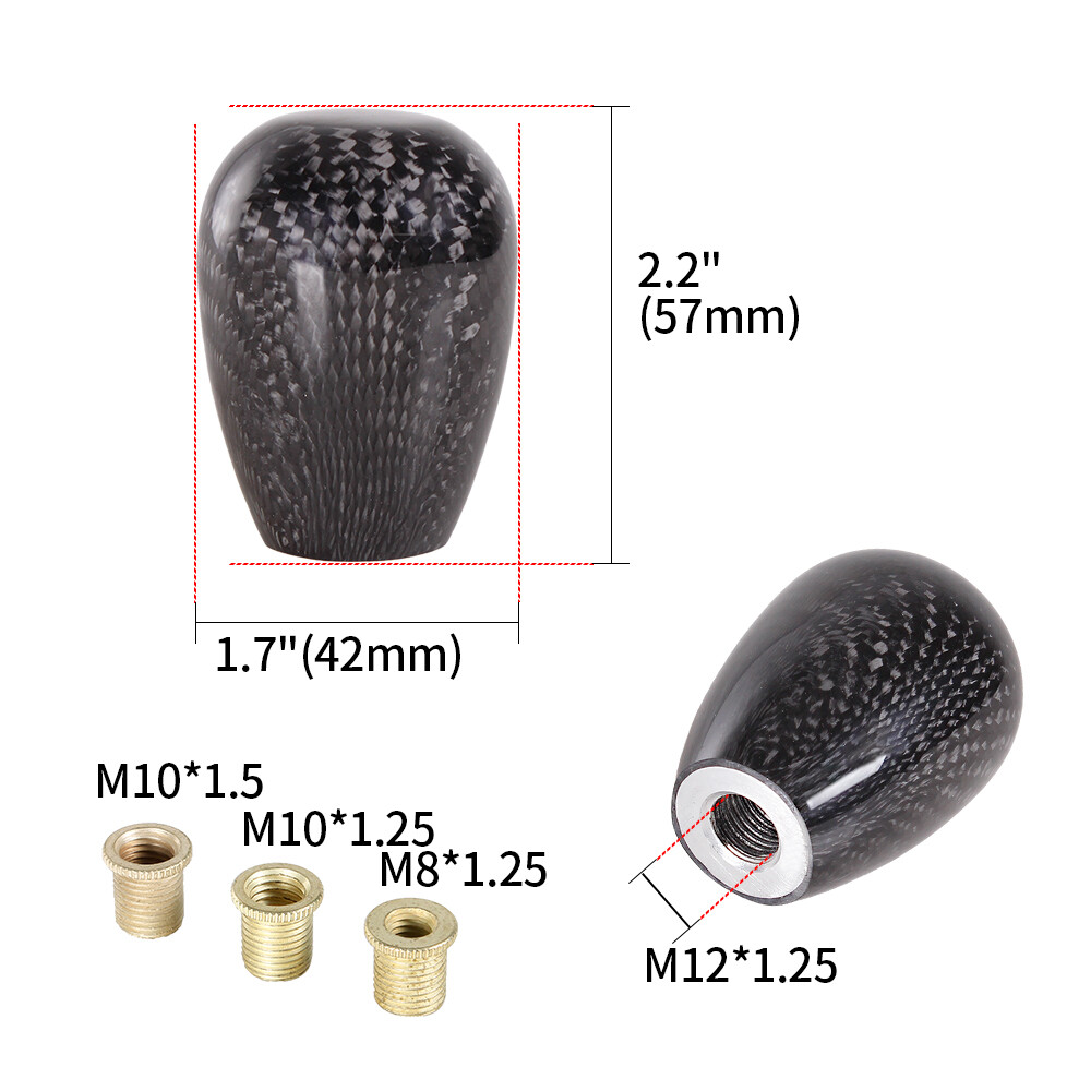 Carbon Fiber Shift Knob M12x1.25 Gear Adapter For Logitech G27 G29 G920 G923