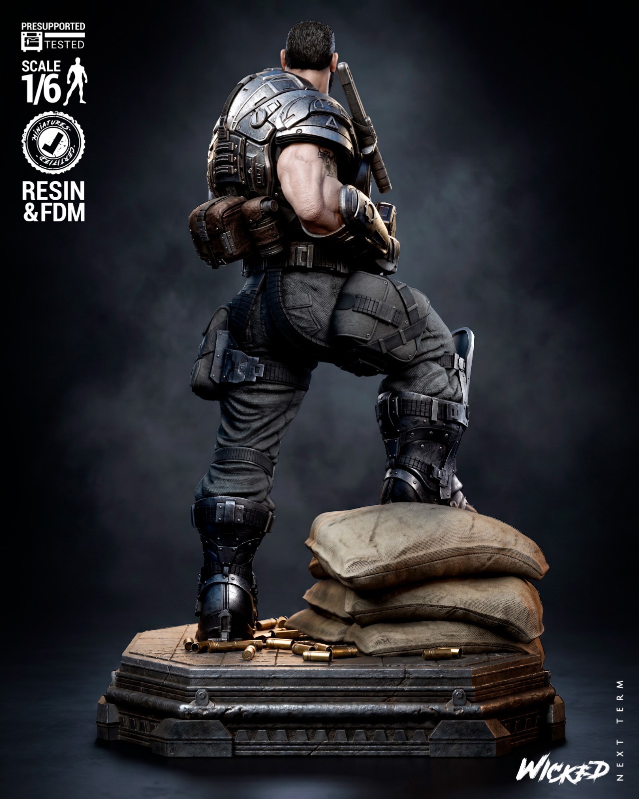 Gears of War Dom Resin Statue Non-Painted