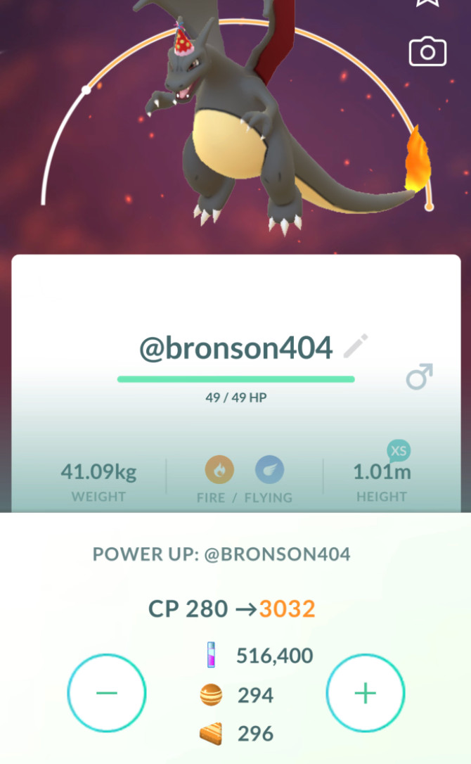 Pokemon Shiny Charizard Party Hat (Lv50 + 3 skills)