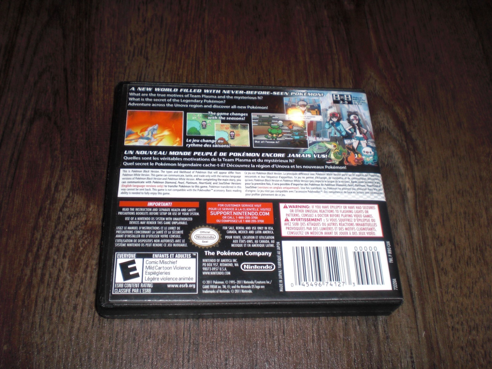 Pokemon Black Version 1 AUTHENTIC GENUINE Nintendo DS 3DS 2DS XL 3rd Party Case