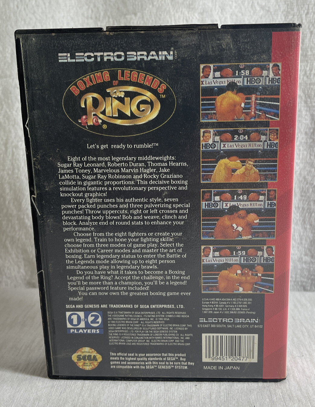 Vintage 1993 Boxing Legends of the Ring Game Sega Genesis