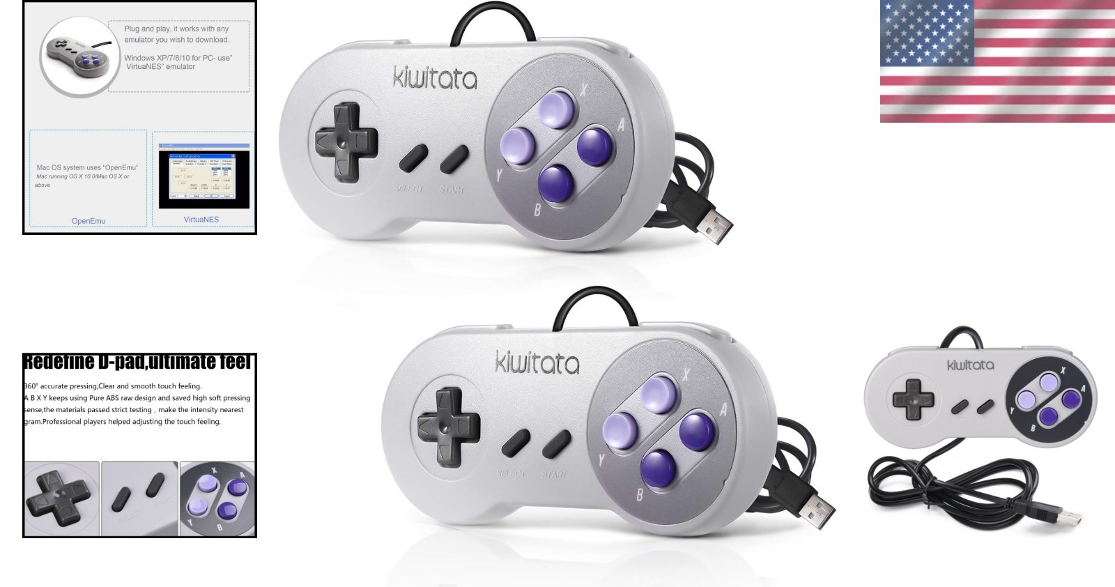 Classic SNES USB Game Controller Set – Perfect for Raspberry Pi & PC Gamers