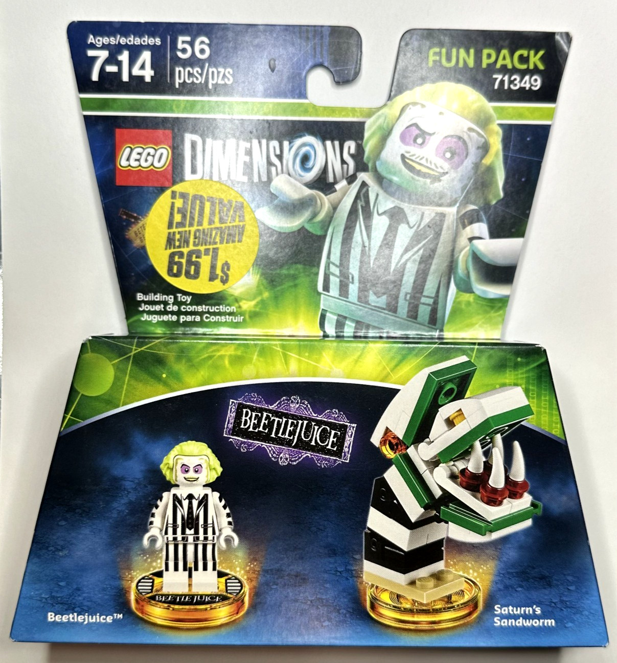 LEGO Dimensions Beetlejuice & Saturn’s Sandworm Fun Pack 71349 Minifigure – New