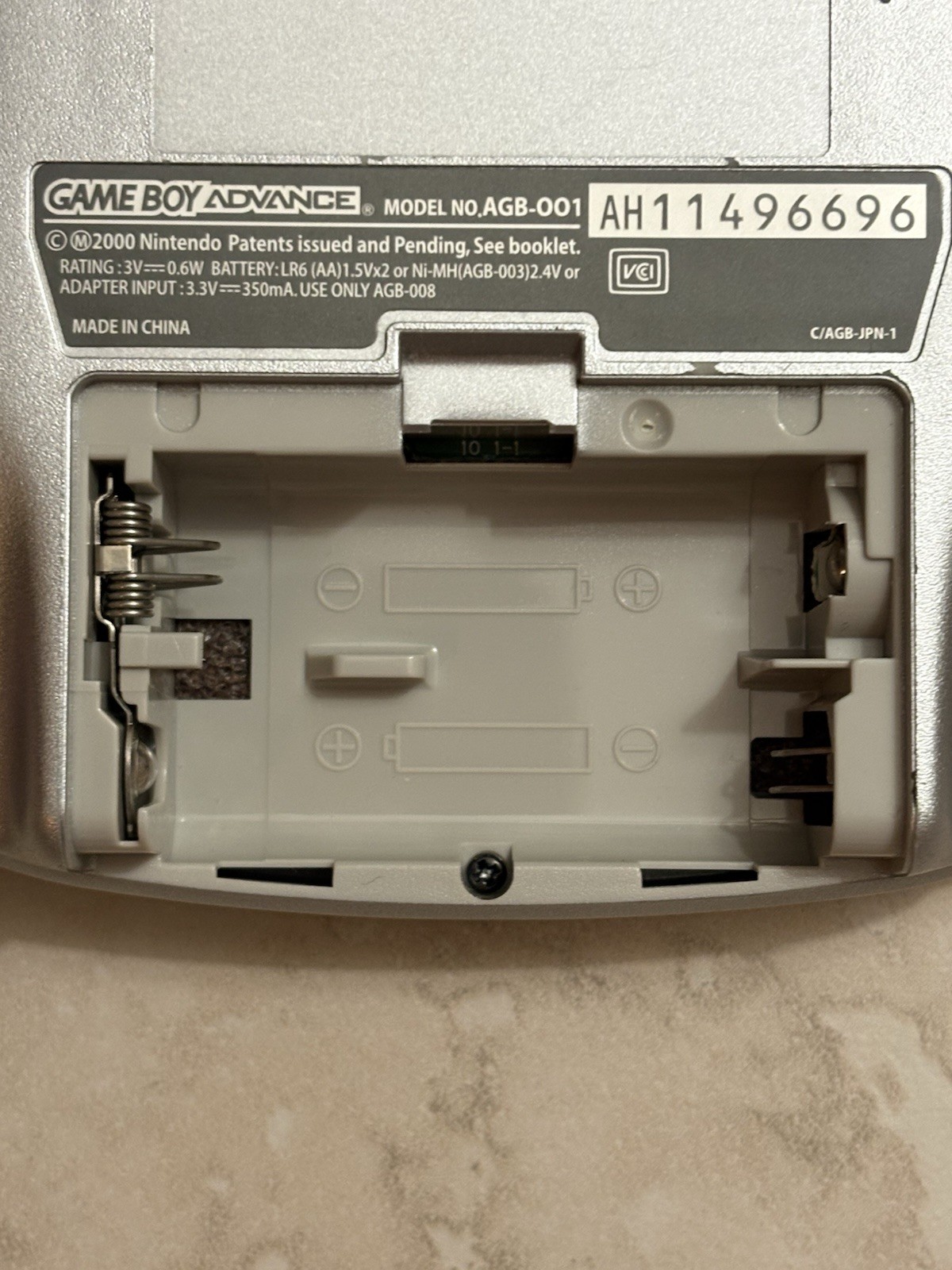 Nintendo Game Boy Advance GBA Console AGB-001 – Silver – GOOD – OEM