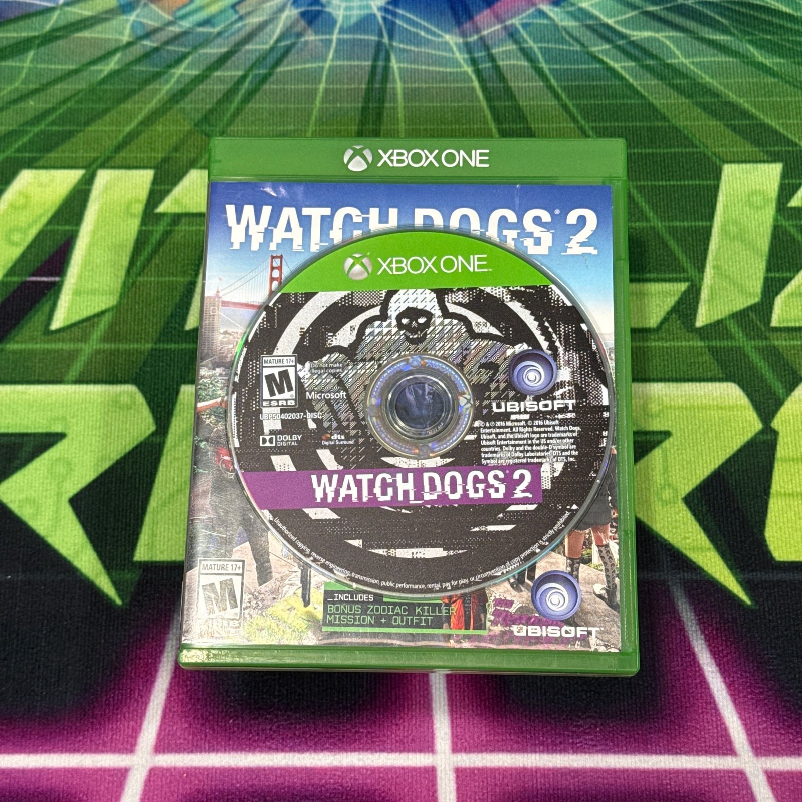 Watch Dogs 2 Xbox One Video Game Disc Case Ubisoft M Action Adventure Preowned