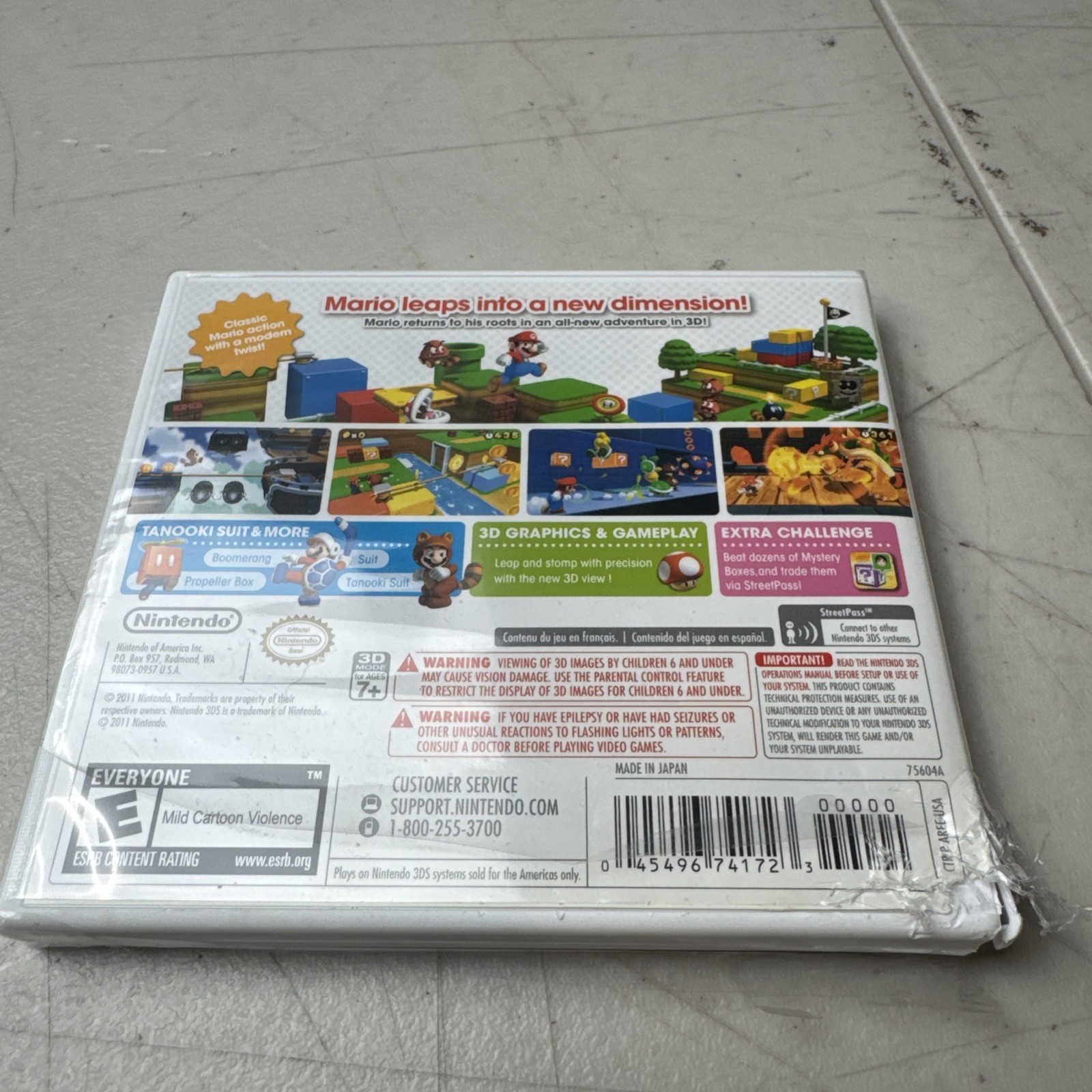 Super Mario 3D Land (Nintendo 3DS, 2011) White Case 1st Print NEW Factory Sealed