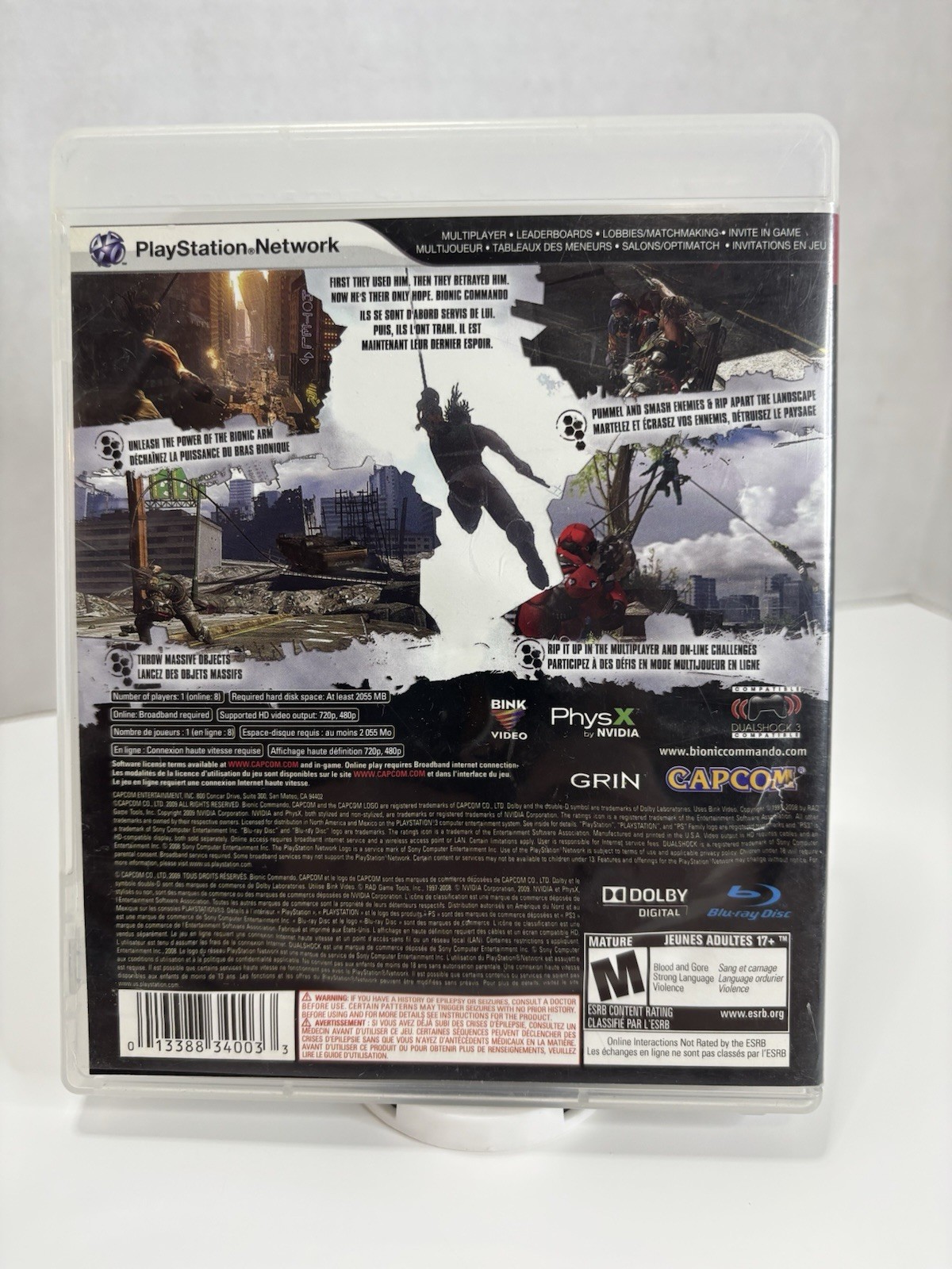 Bionic Commando (Sony PlayStation 3 2009) Complete w/ Manual Black Label Tested