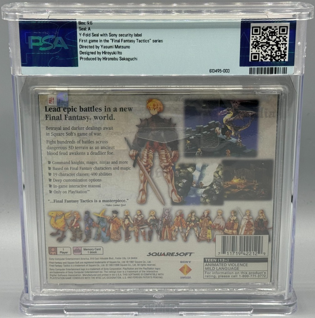 Final Fantasy Tactics Sony PlayStation PS1 Sealed New PSA 9.6 A Graded NOT WATA