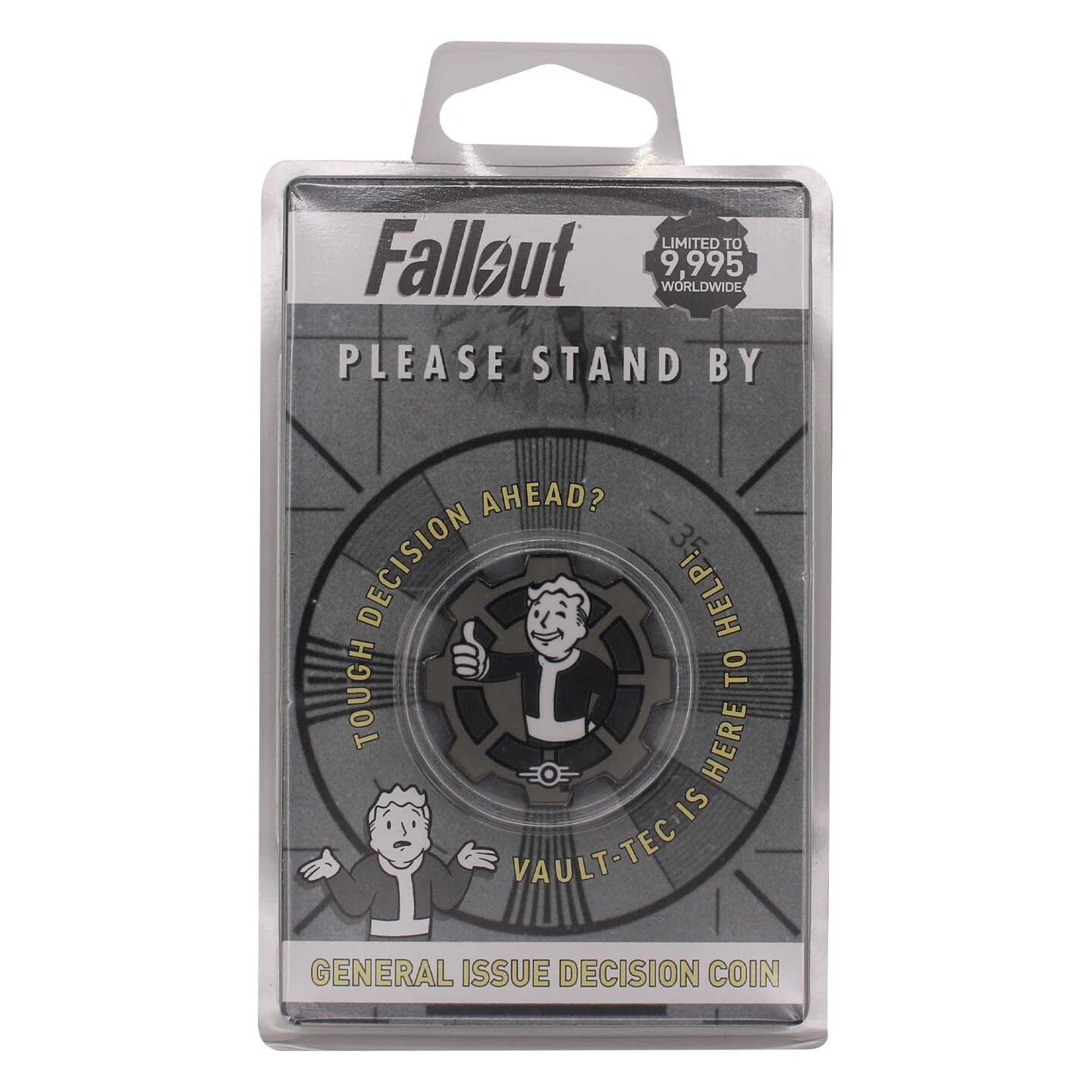 🚀 Official Fallout Black & White Vault Tech Boy Decision Flip Coin Official