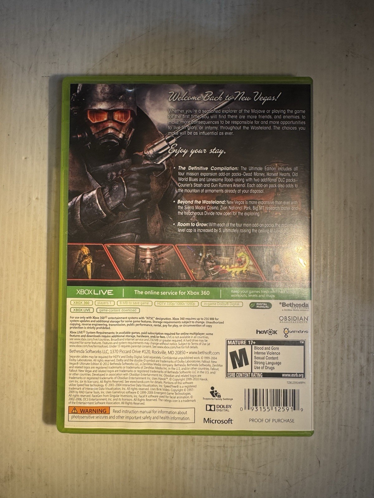 Fallout: New Vegas Ultimate Edition Xbox 360 CIB