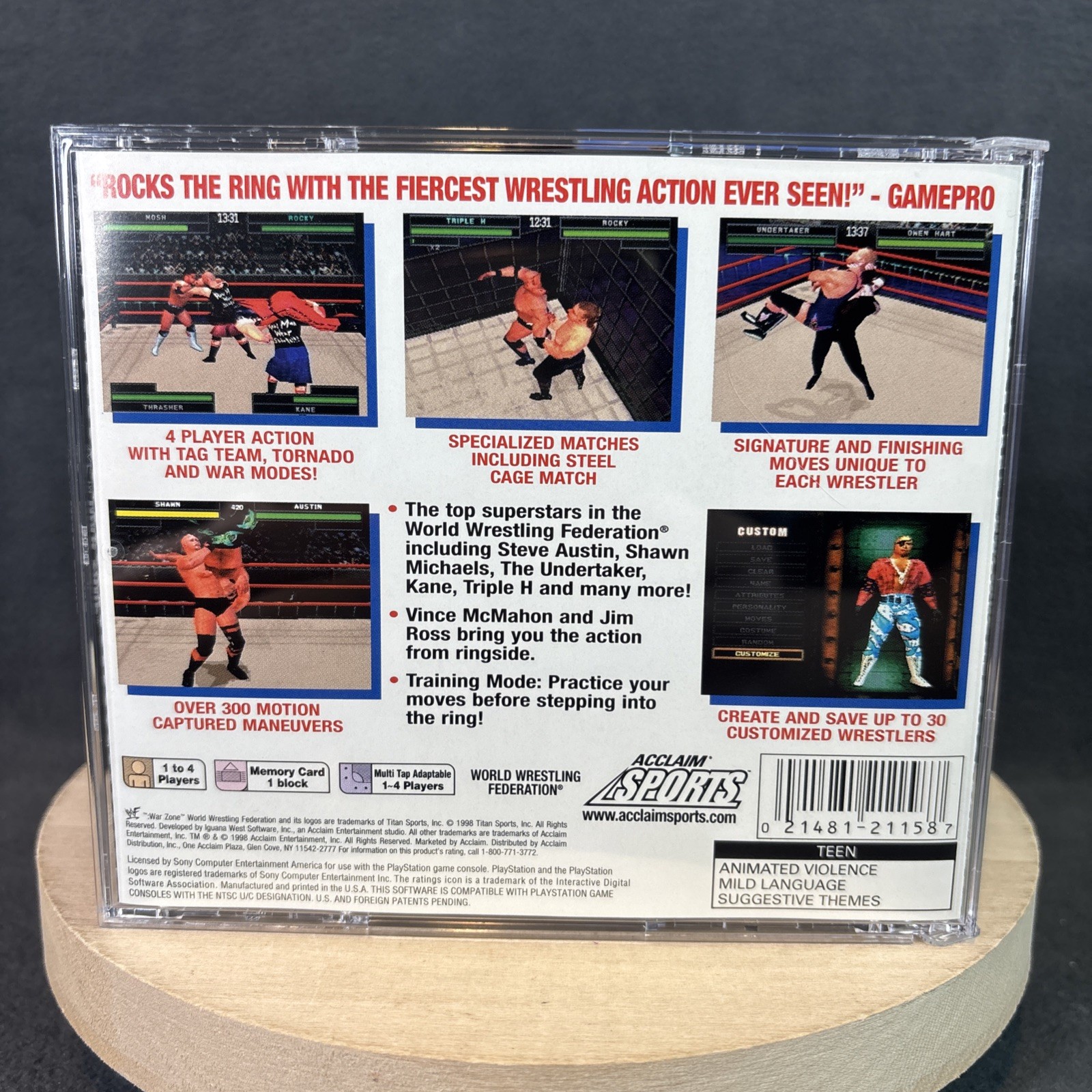 PlayStation 1 – WWF War Zone [Black Label] – Complete w/ Reg Card – Refurbished