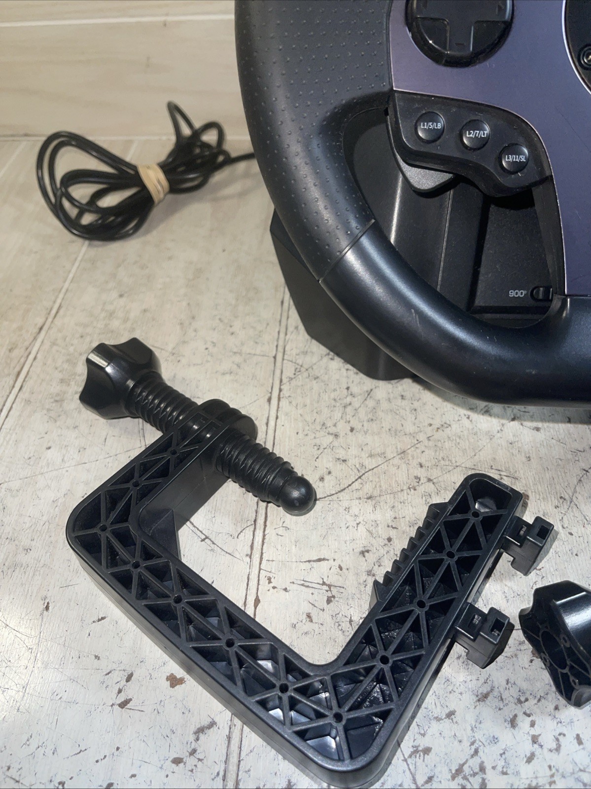 PXN V9 USB Gaming Steering Wheel Only & Clamps Only Tested VG