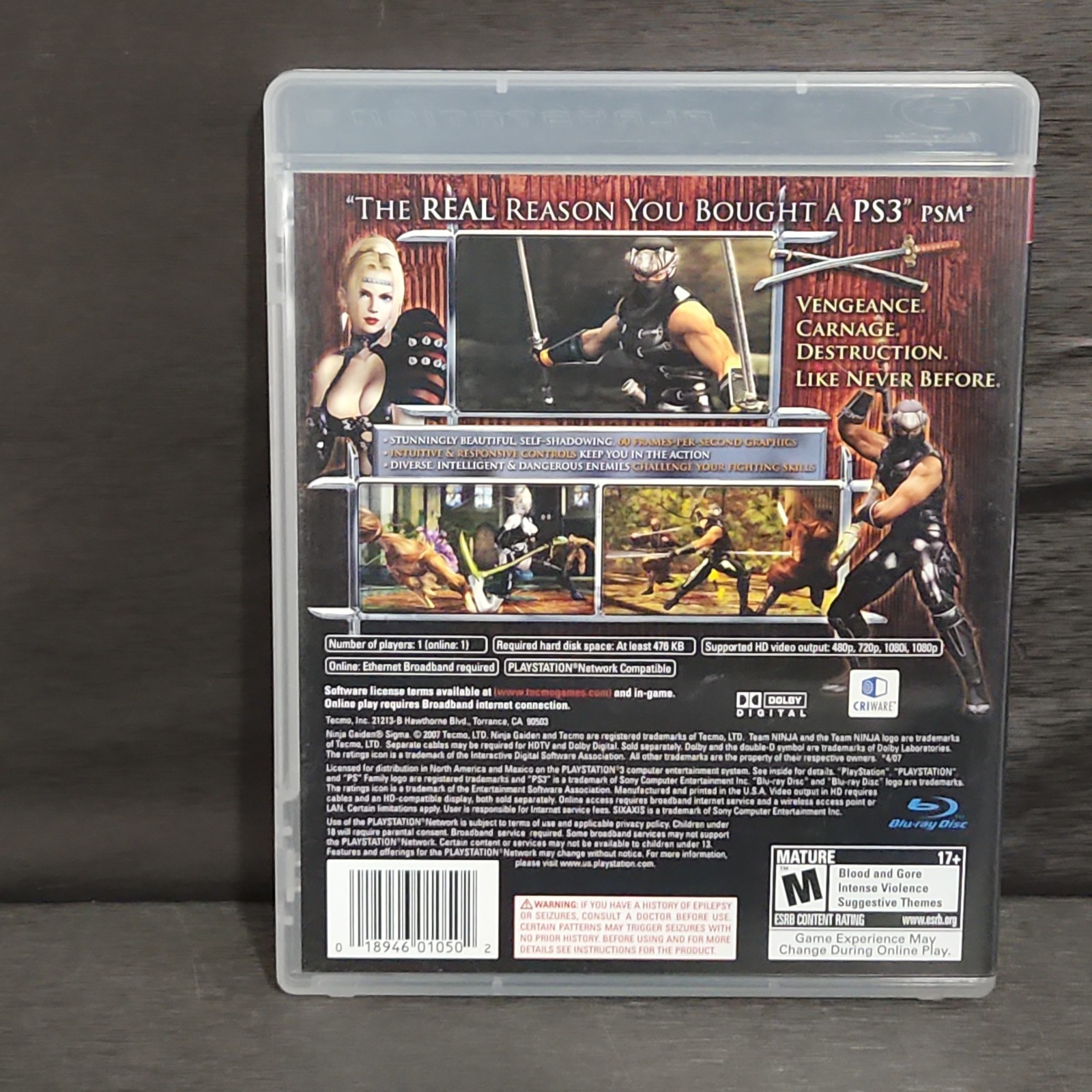 Ninja Gaiden Sigma PlayStation 3 PS3 Complete