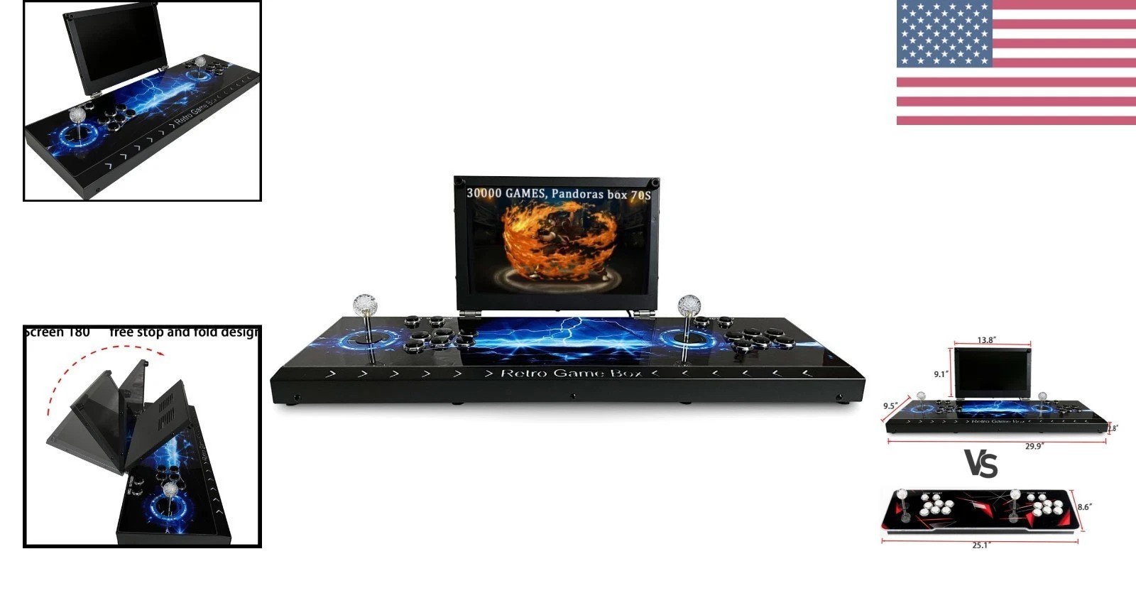 35000 in 1 Portable Arcade Game Console 14-inch HD Screen Dual Players Pandor…