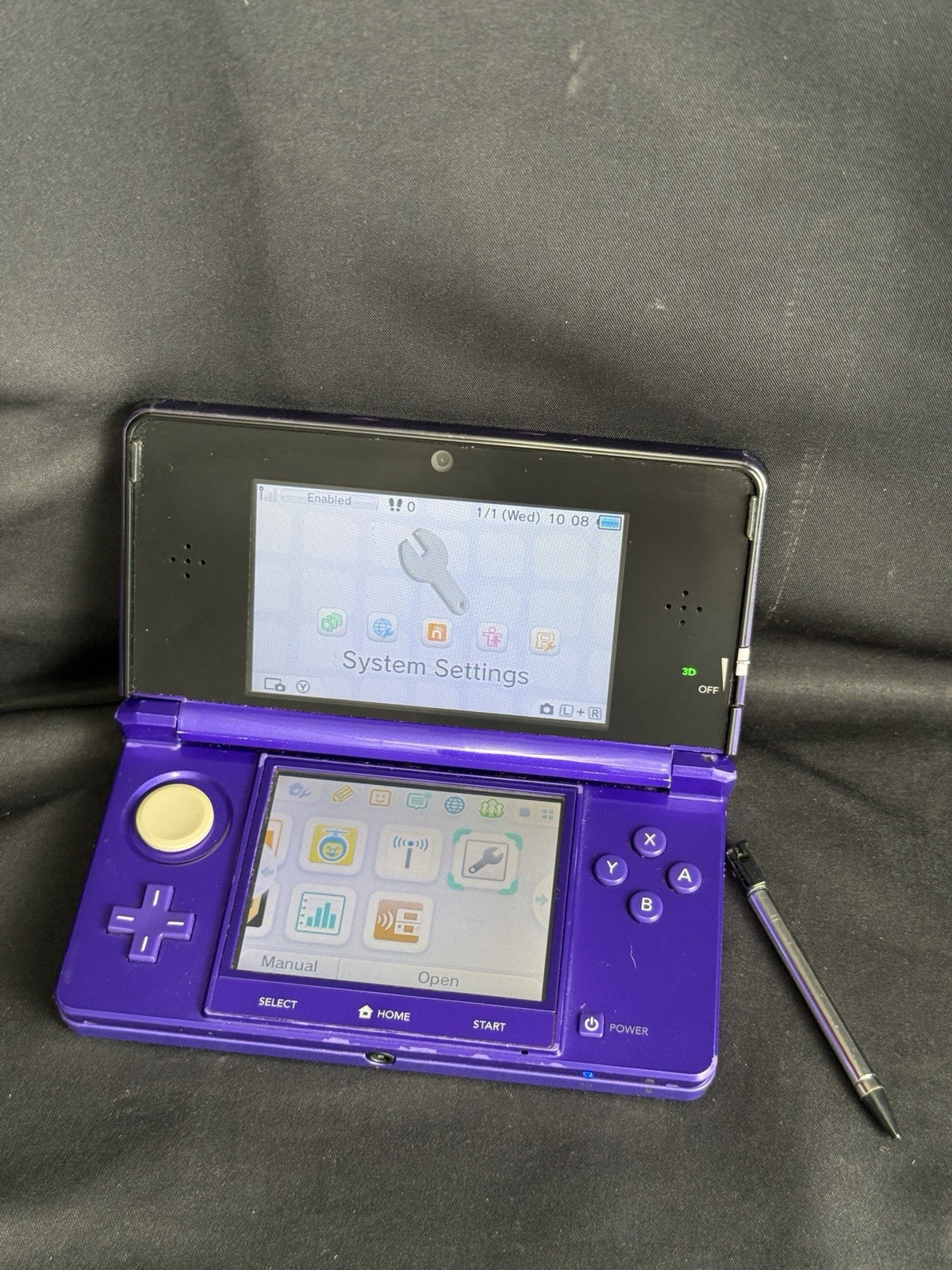 US VERSION Nintendo 3DS Handheld Console Midnight Purple System CTR-001