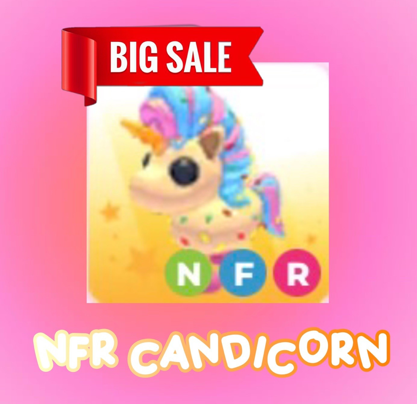 Candicorn NFR Neon Fly Ride Virtual Pet/Game Item Model: NFR Candicorn
