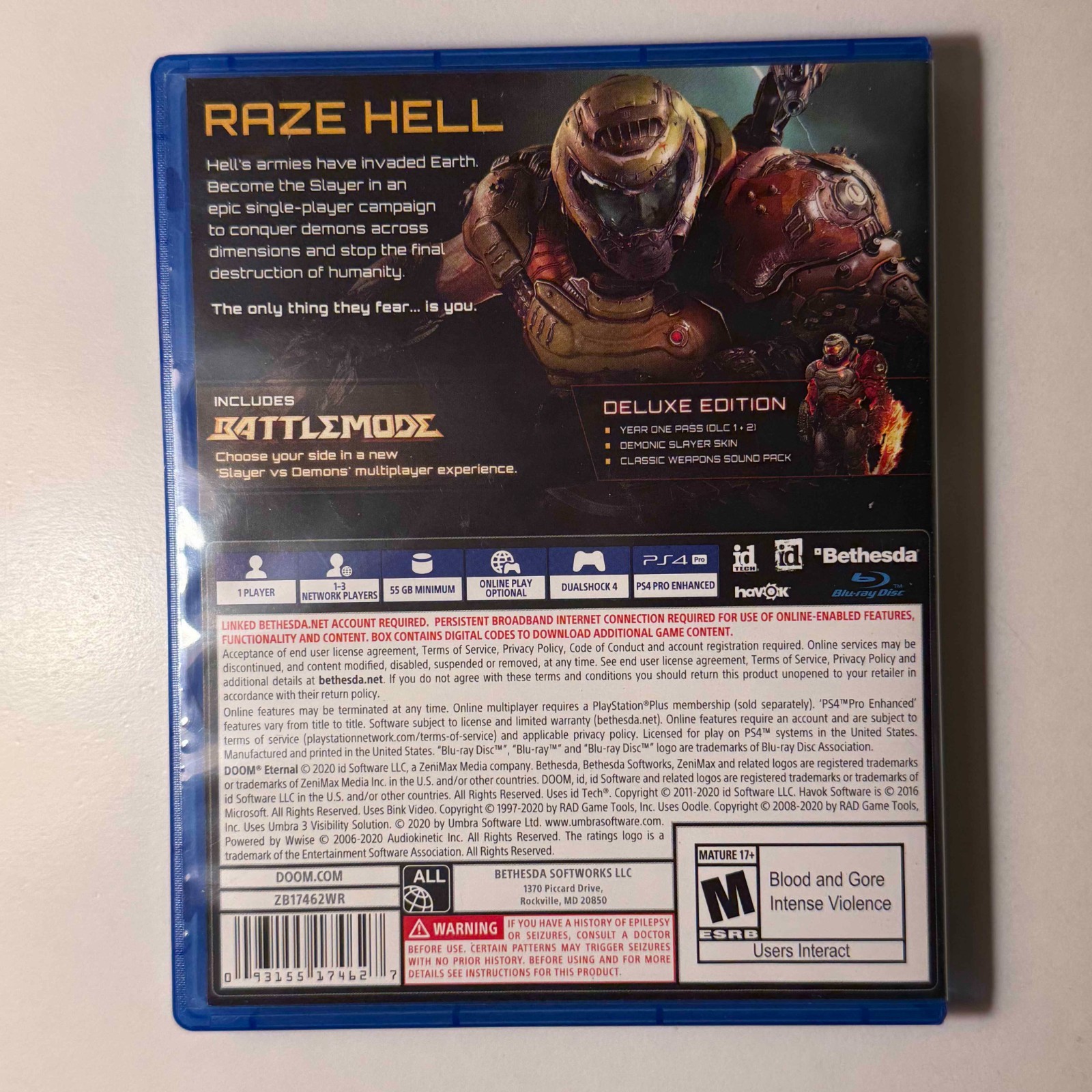 Doom: Eternal – Deluxe Edition | PS4 | Lot #3 | PRISTINE