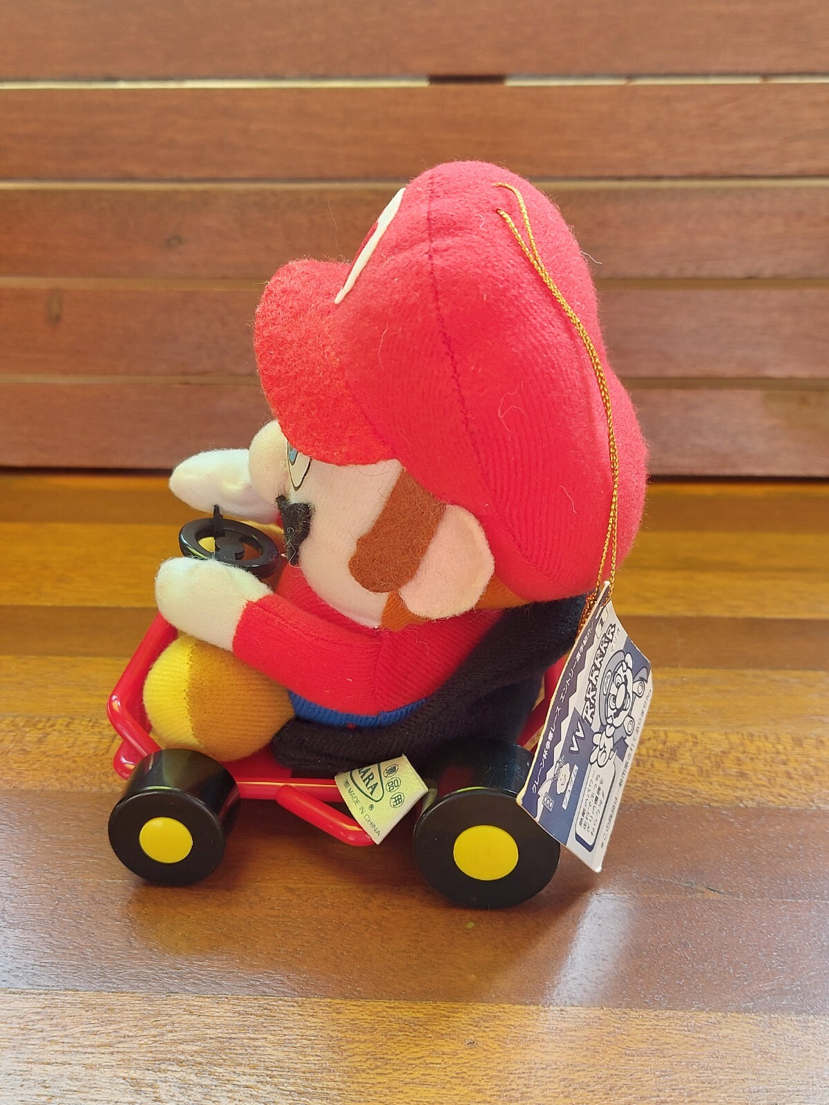 Super Mario Kart Mario Plush Doll Takara 1993 Vintage Toy Japan w/Tag G06 5.2in