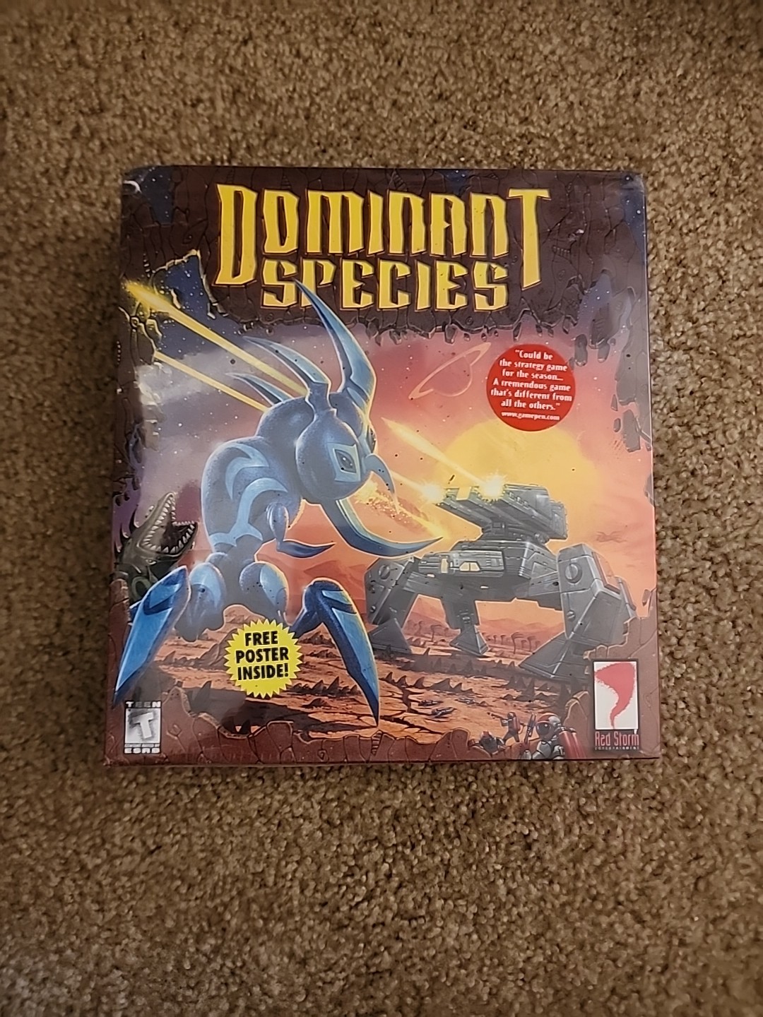 BRAND NEW SEALED BIG BOX DOMINANT SPECIES 1998 PC COMPUTER Game RARE W/ Poster