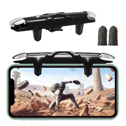 EasEasy Phone Game Trigger for iOS/Android, Mobile Gamepad Controller Black