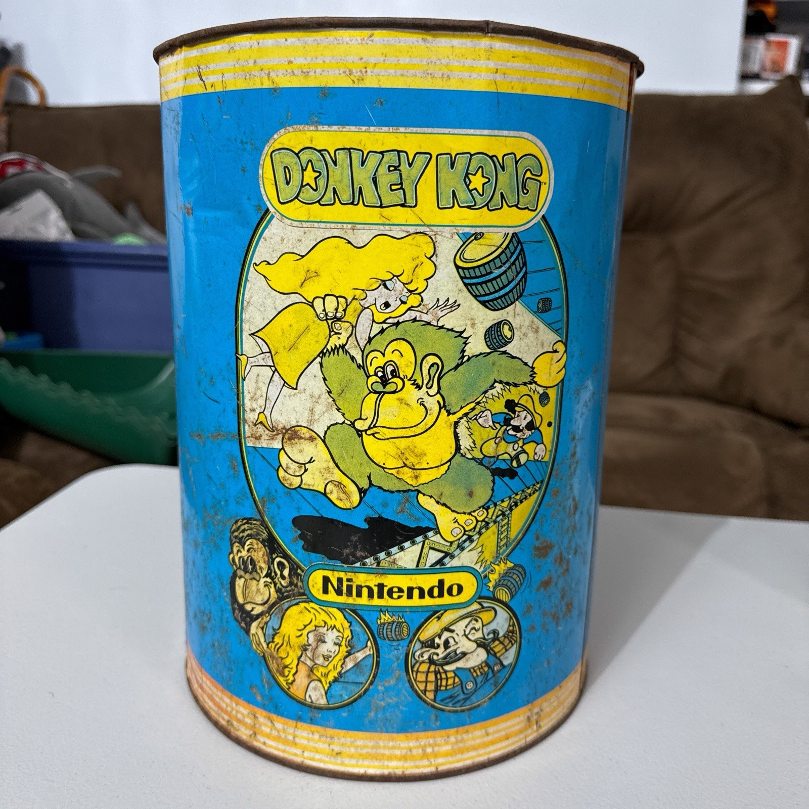 Nintendo DONKEY KONG Garbage Bin Trash Can Waste Basket NES Rare Edition 1982