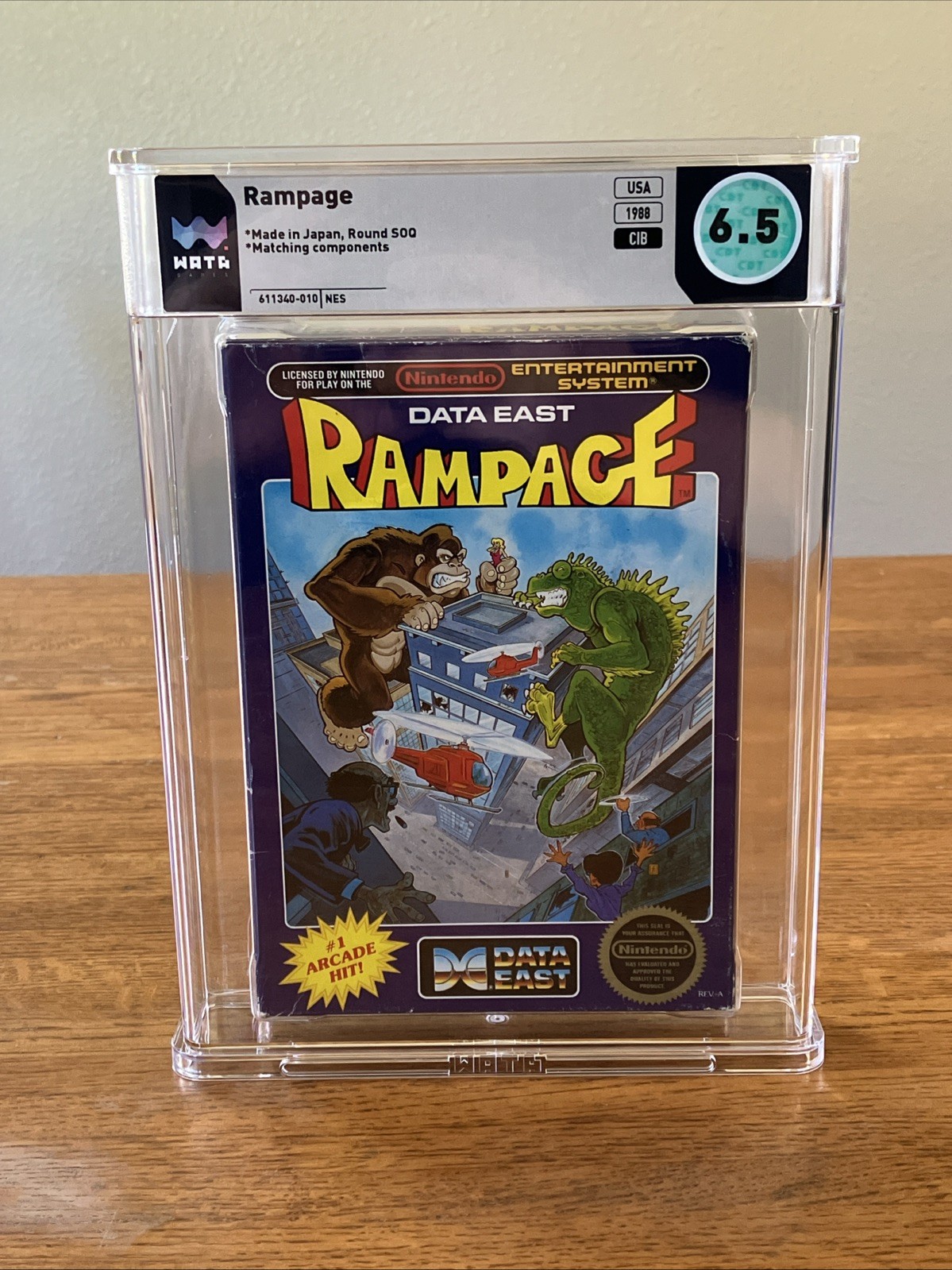 Rampage Nintendo NES 1988 Complete in Box CIB Graded 6.5 WATA Grading Video Game