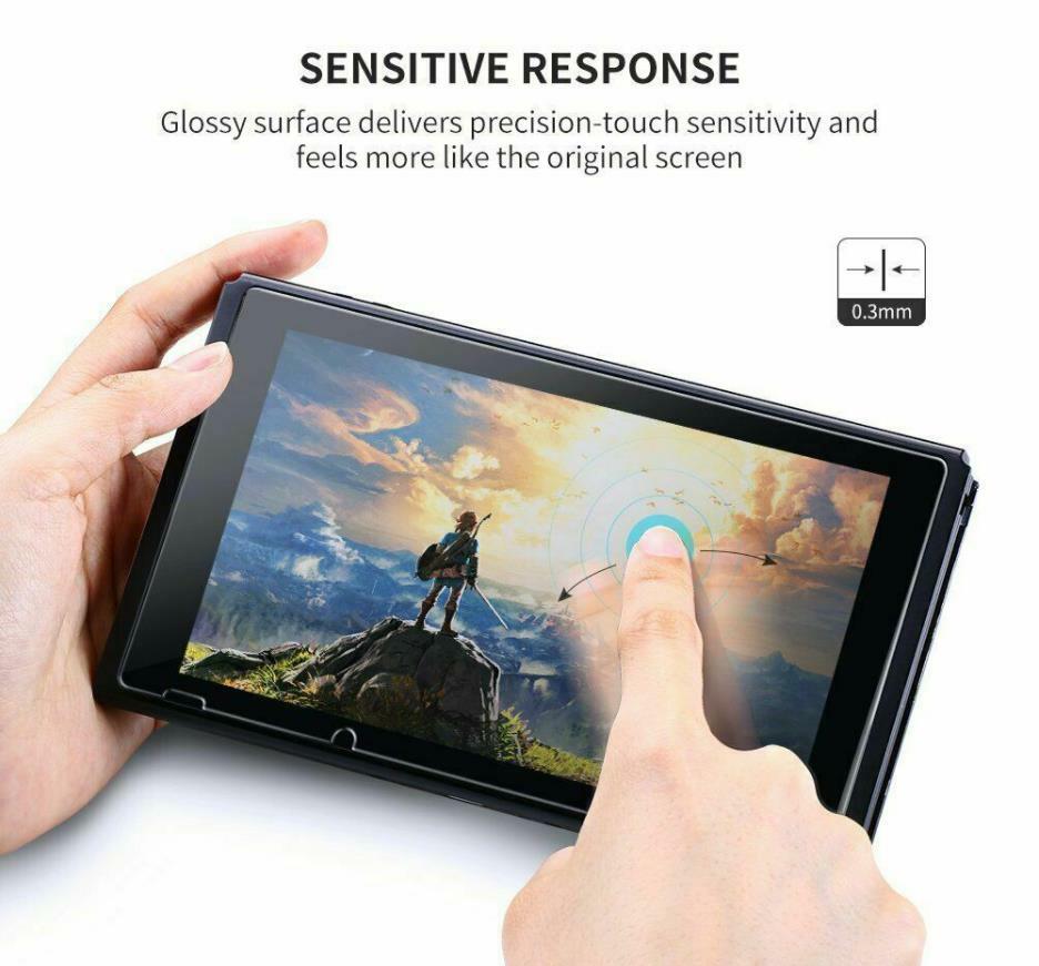 (4 Pack) Nintendo Switch Premium 9H Tempered Ultra Clear Glass Screen Protector