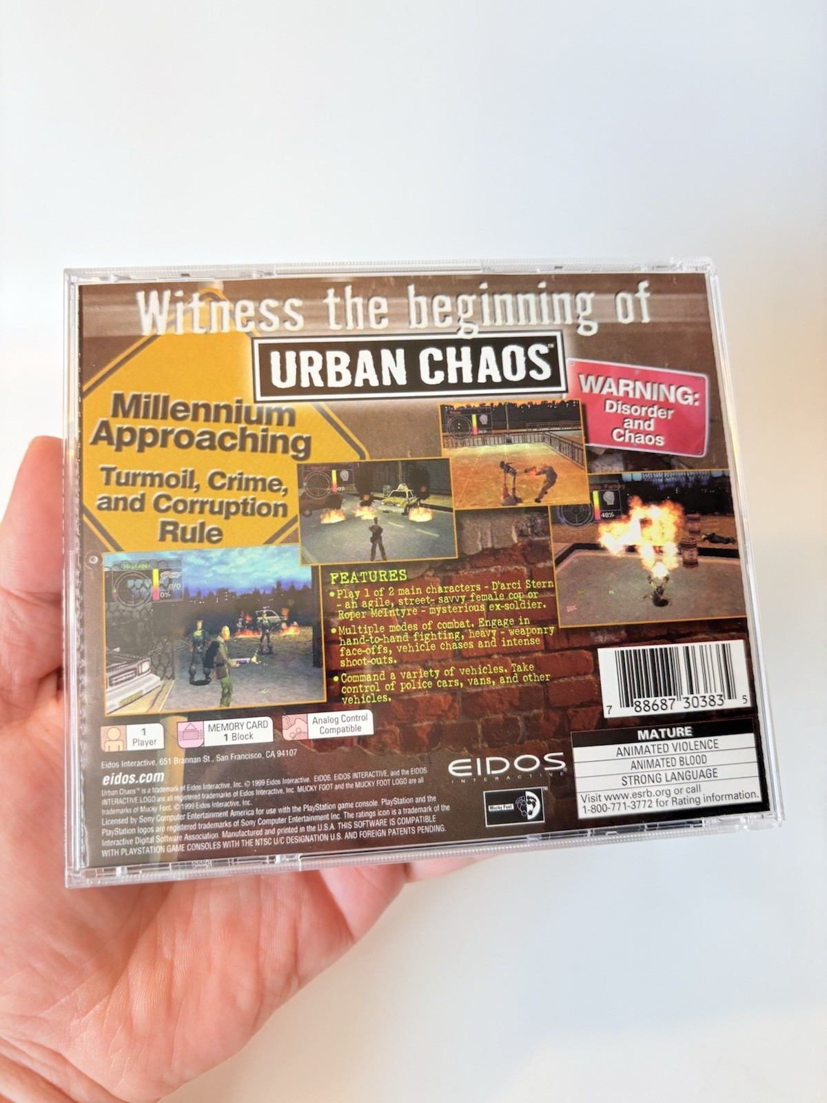 Urban Chaos (Sony Playstation 1 PS1) Complete CIB Excellent w/ 1yr Warranty