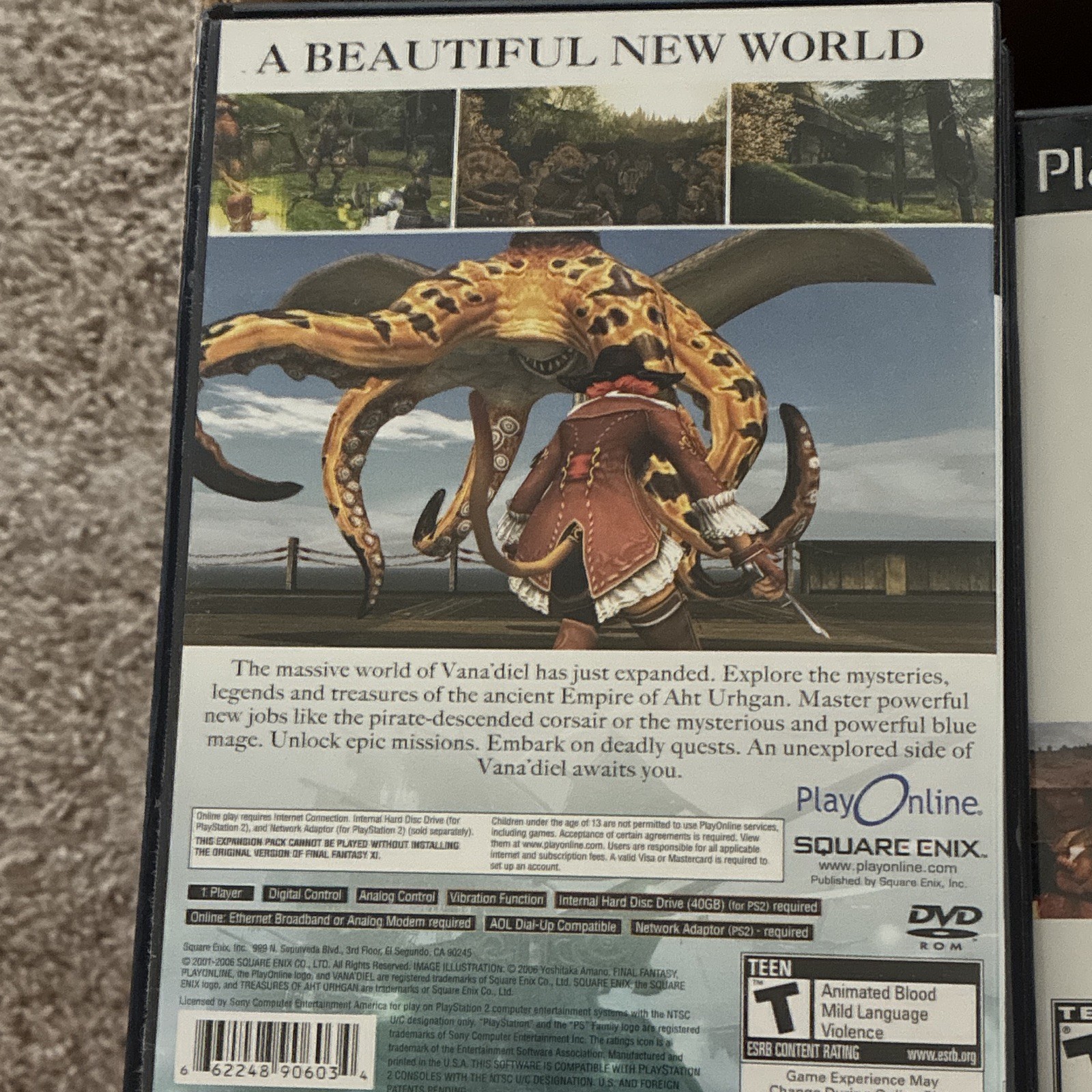 Square Enix Final Fantasy XI Treasures of Aht Urhgan PlayStation 2 DVD Keep Case