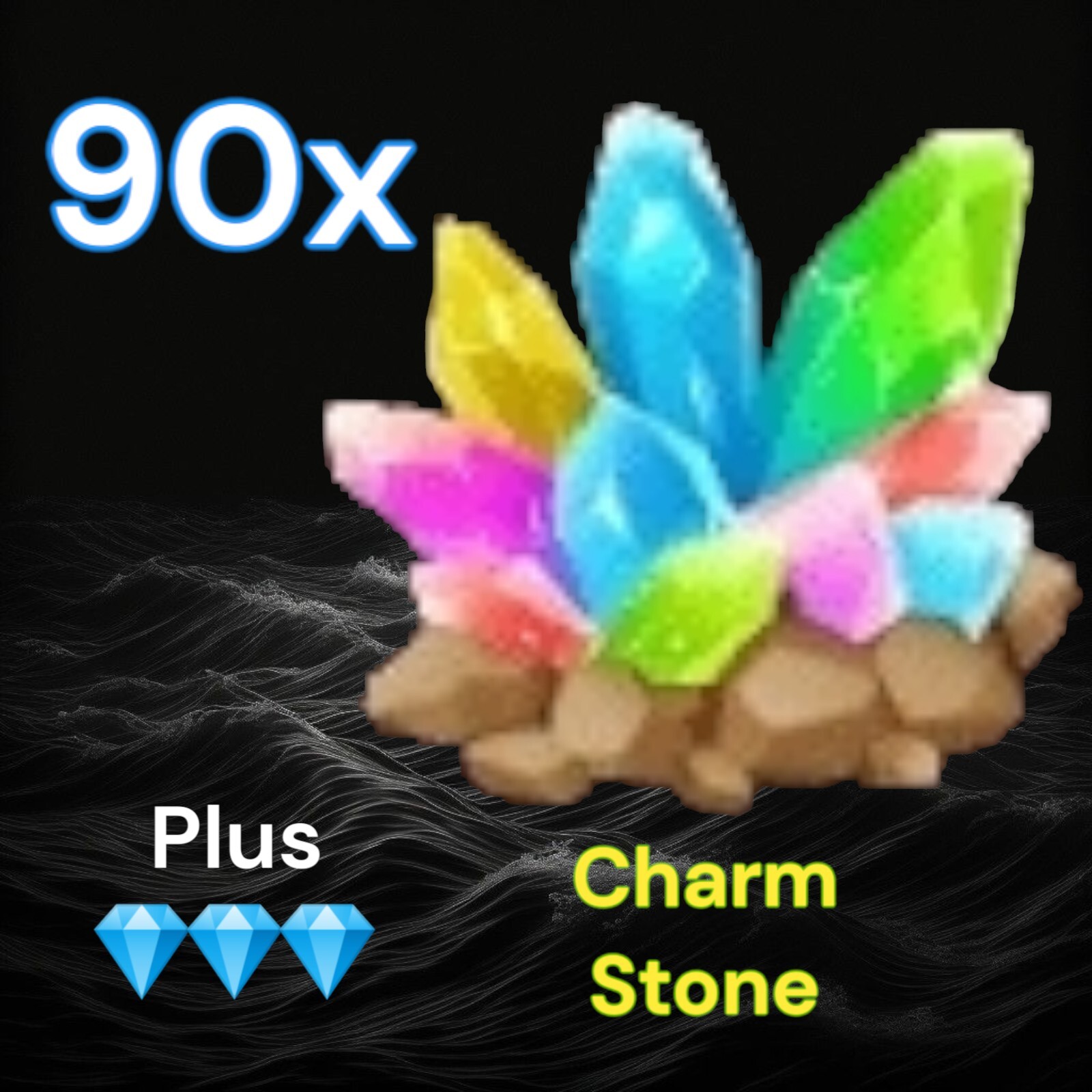 Pet Simulator 99. 90x Charm Stone and 500k Diamonds. PS99. Same Day