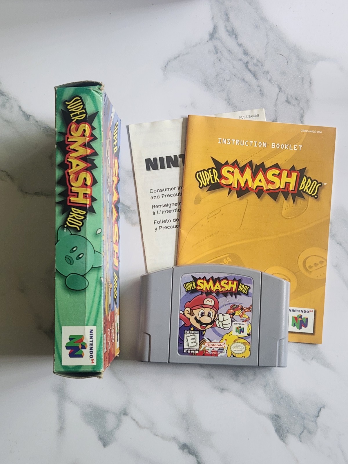 Super Smash Bros. CIB Complete. N64 Nintendo 64. Tested. Authentic. Very Good.