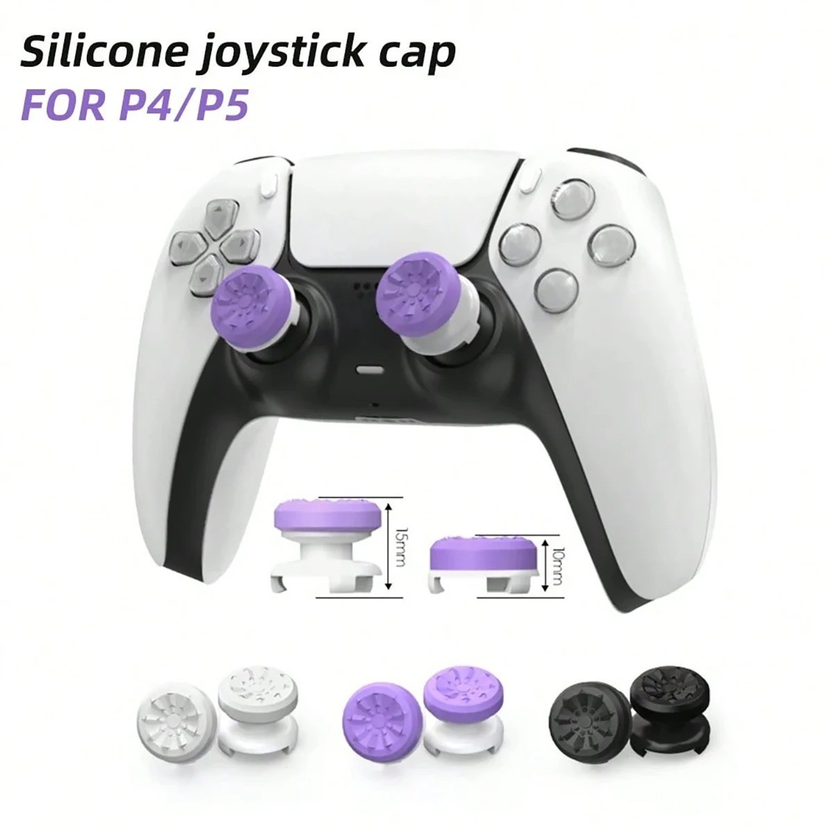 2PCS Silicone Thumb Grips for PS5 PS4 Controller Analog Joystick Caps Covers