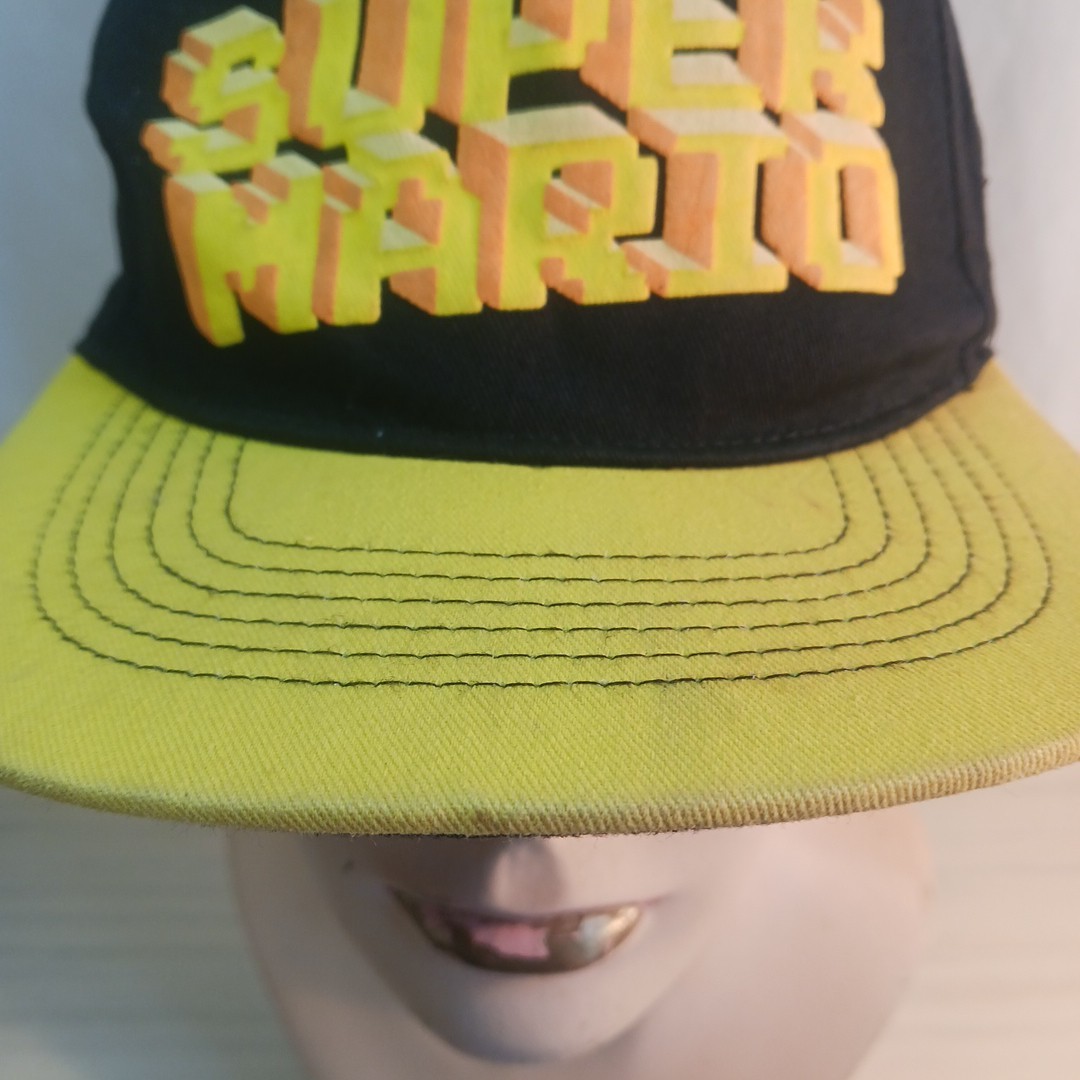 Super Mario Hat Black/yellow Adjustable Retro Video Game Classic Nintendo