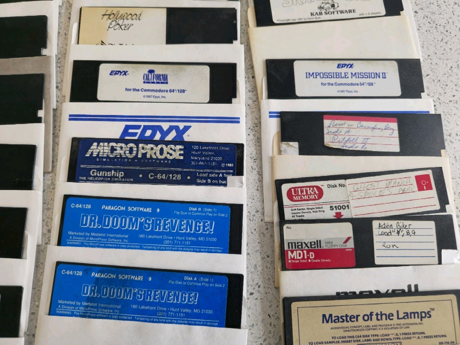 Commodore 64 Games | Bulk Lot | 5.25″ Disks | Qty 43 Disks | + Case 1980s 1990s