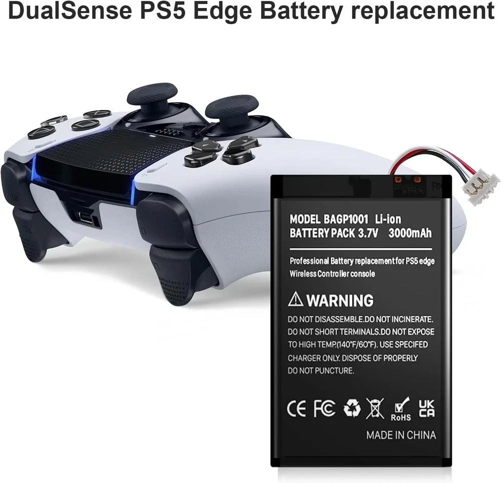 3000mAh Battery for Sony PlayStation Dualsense Edge Controller, New Upgrade H…