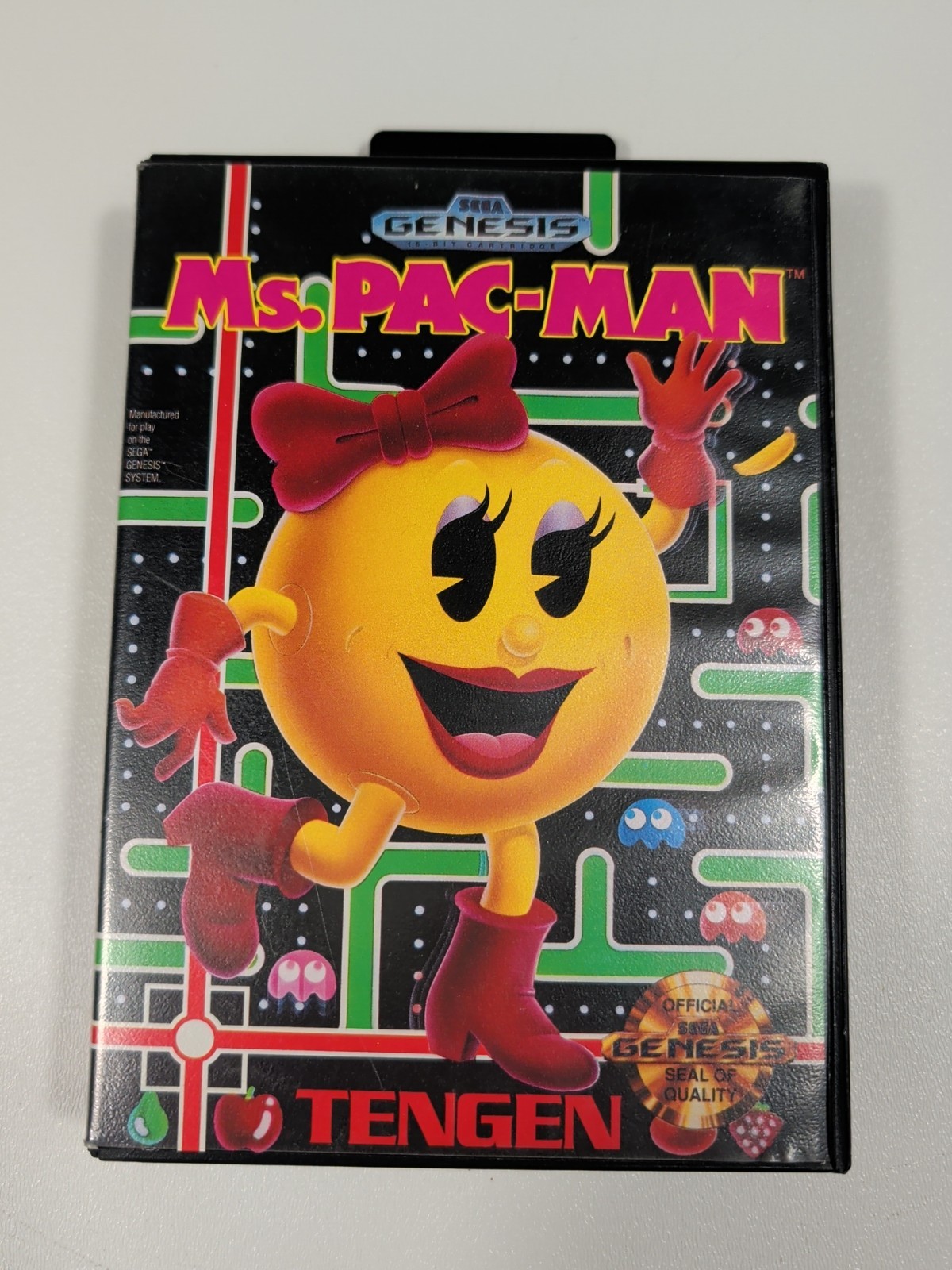 SEGA Genesis Ms. Pac-Man EMPTY Hard Clamshell Replacement Case