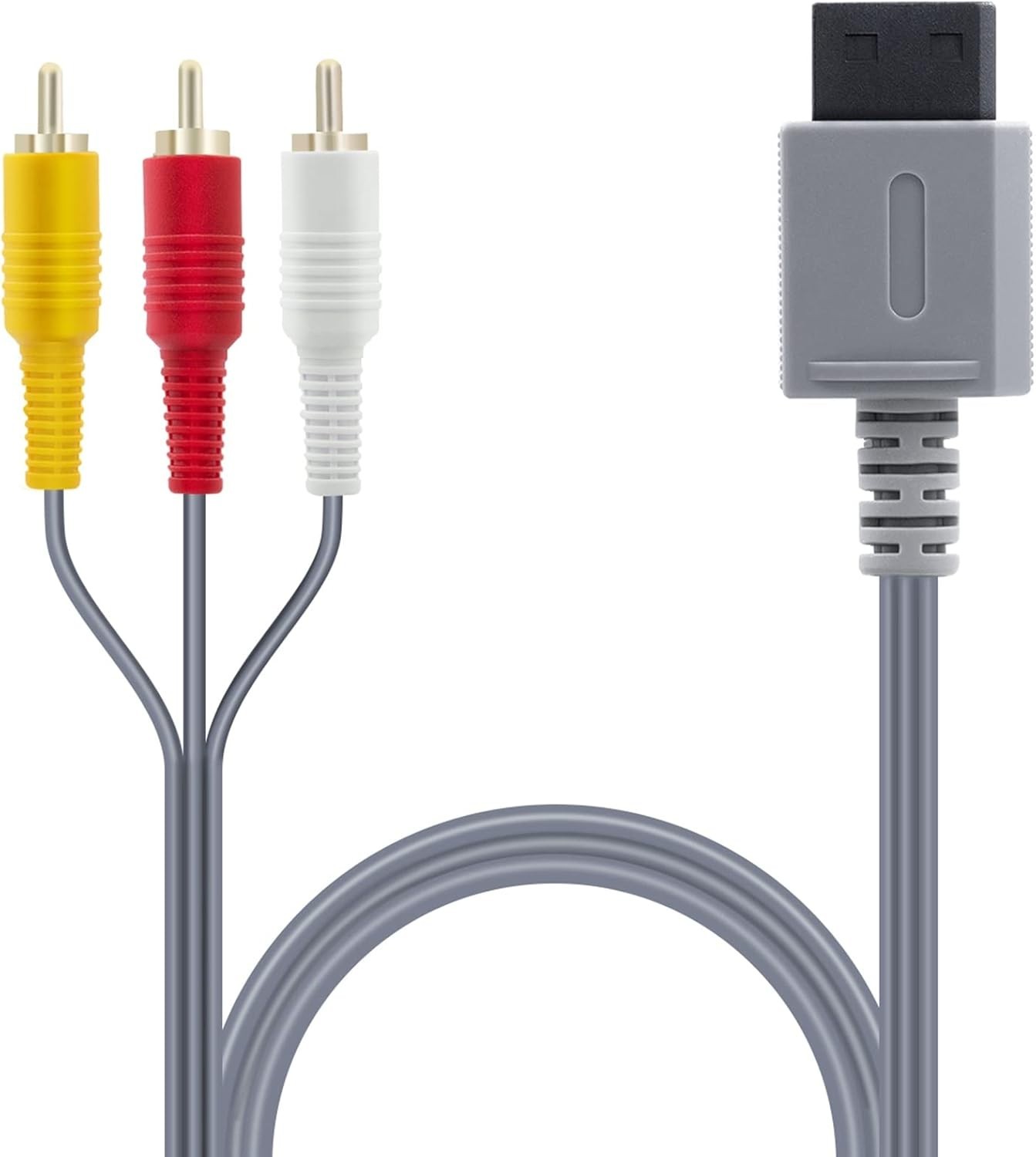 6FT Gold-Plated AV Cable for Wii and Wii U – Perfect for TV Connection