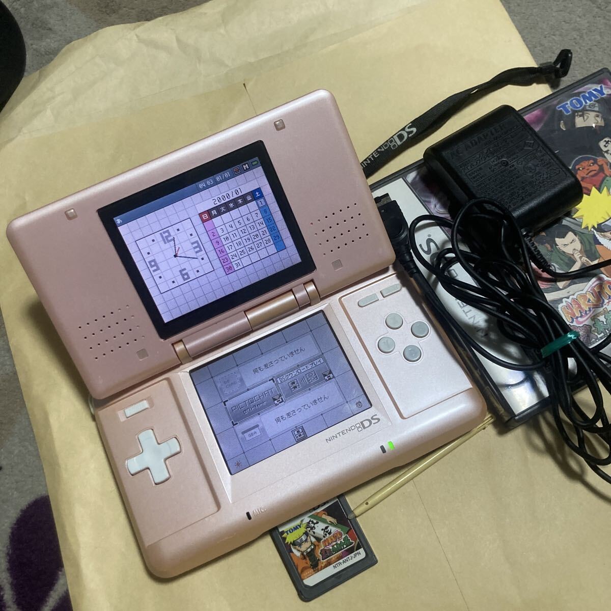 Nintendo DS First Generation Handheld Console Touch Pen Adapter Strap Candy Pink