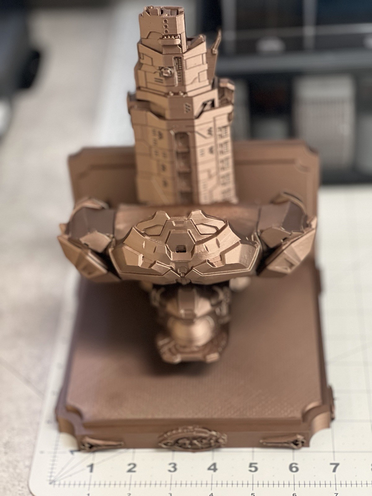 Halo Master Chief UNSC Pillar Of Autumn Like 7×7 Copper Wall Shelf Collectible
