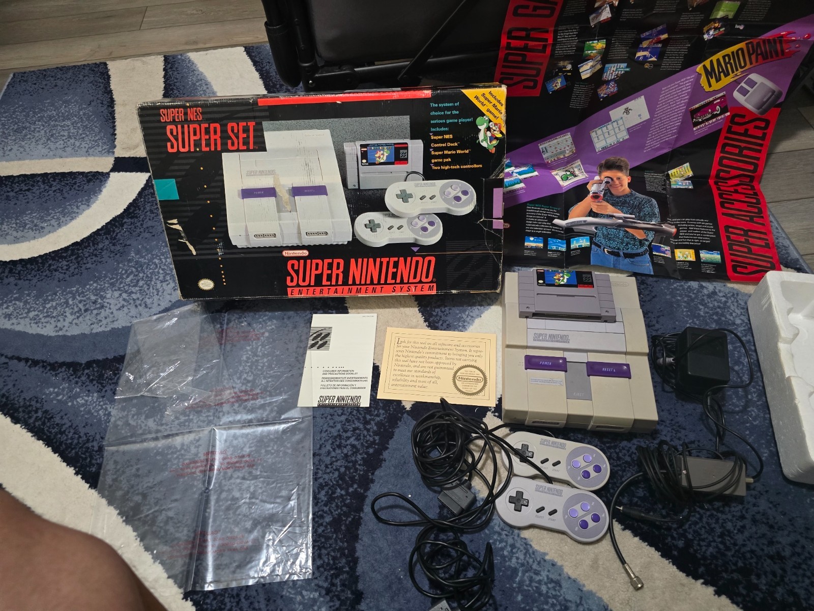 Super Nintendo Super Set Console Box Controllers Game. •READ DESCRIPTION!• SNES