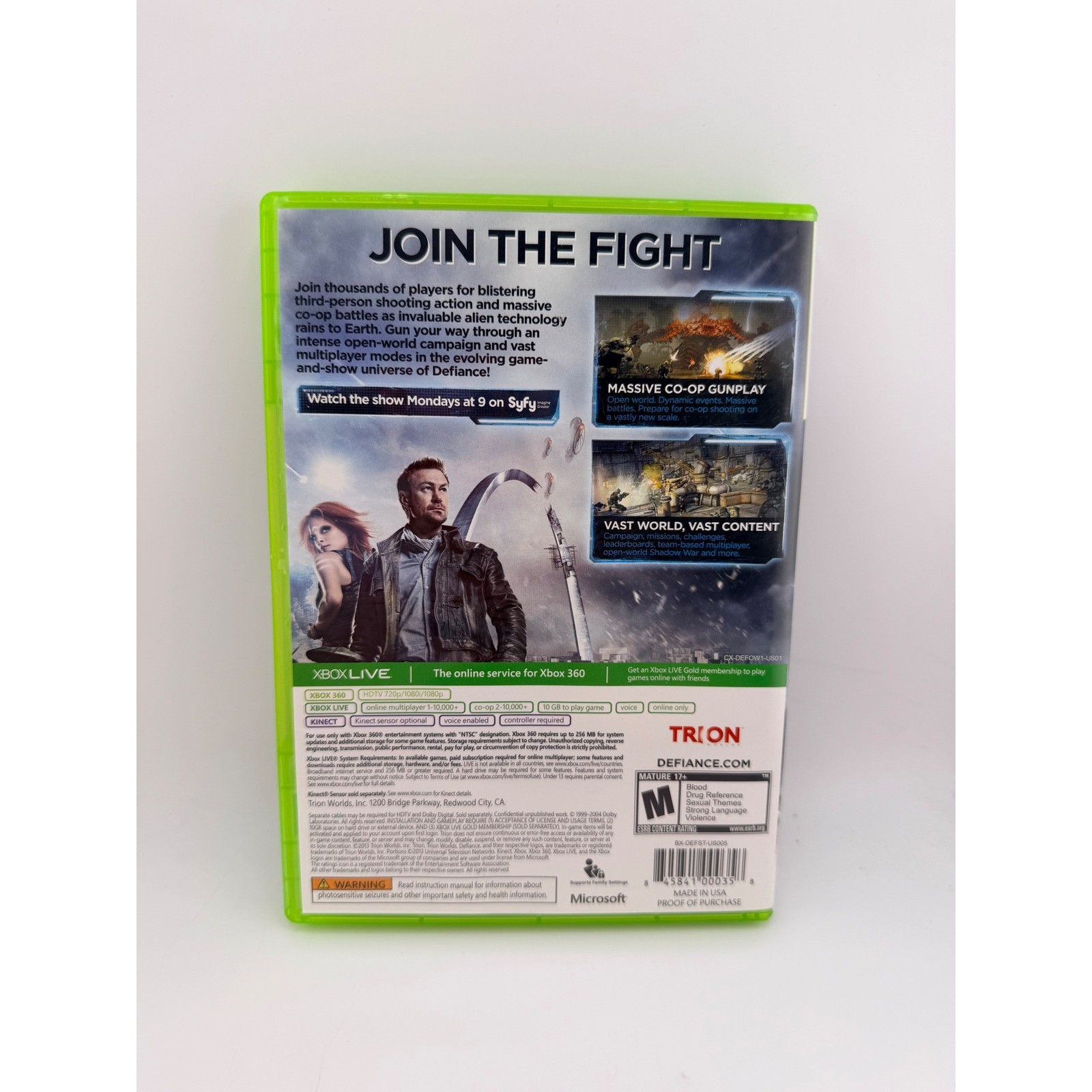 Defiance Microsoft Xbox 360 Game Trion Worlds Sci-Fi Shooter CIB NTSC 2013