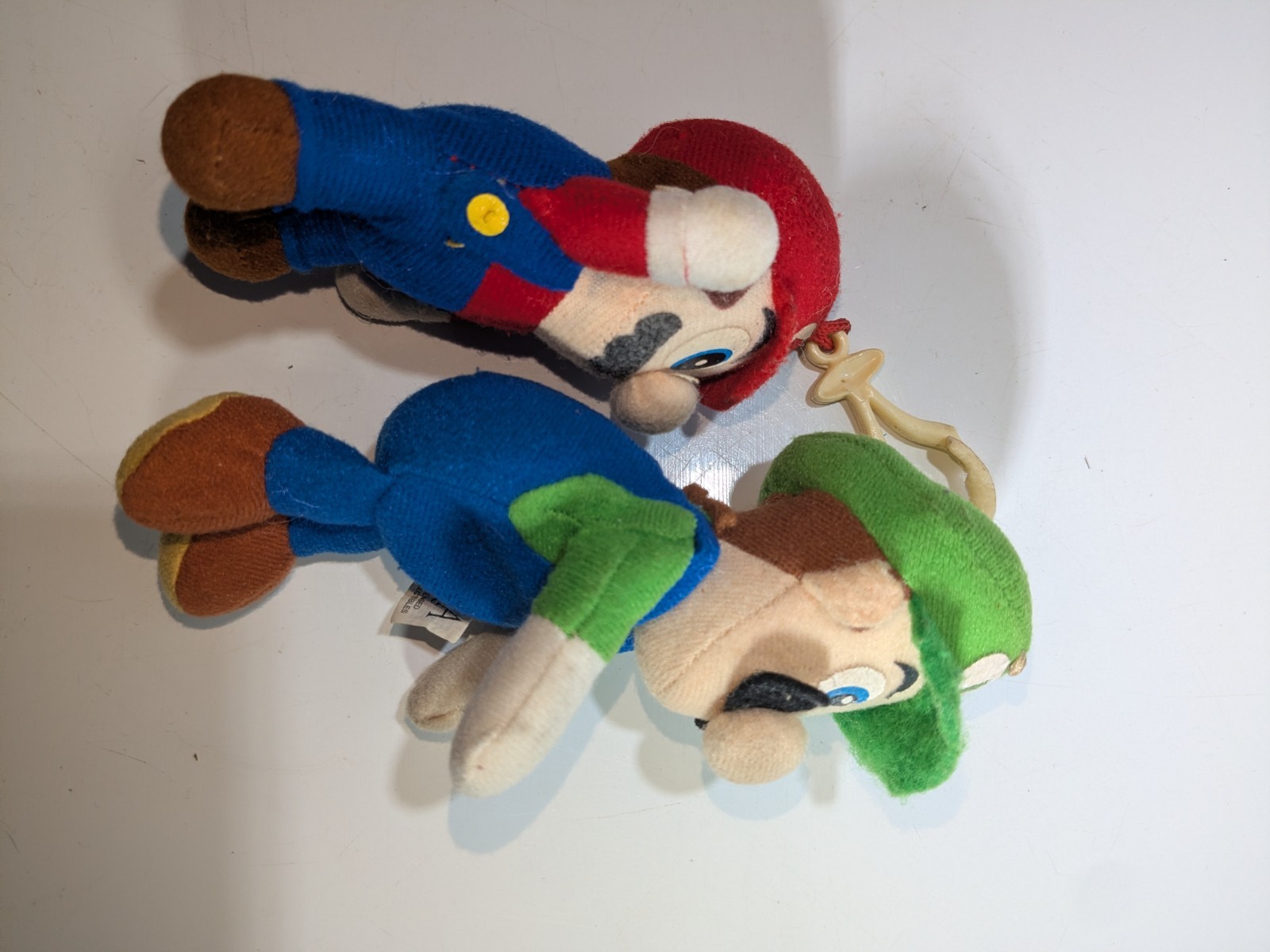 Toysite Mario Plush Keychain + Luigi BD&A Plush Both Issues Stains Dirty Wear