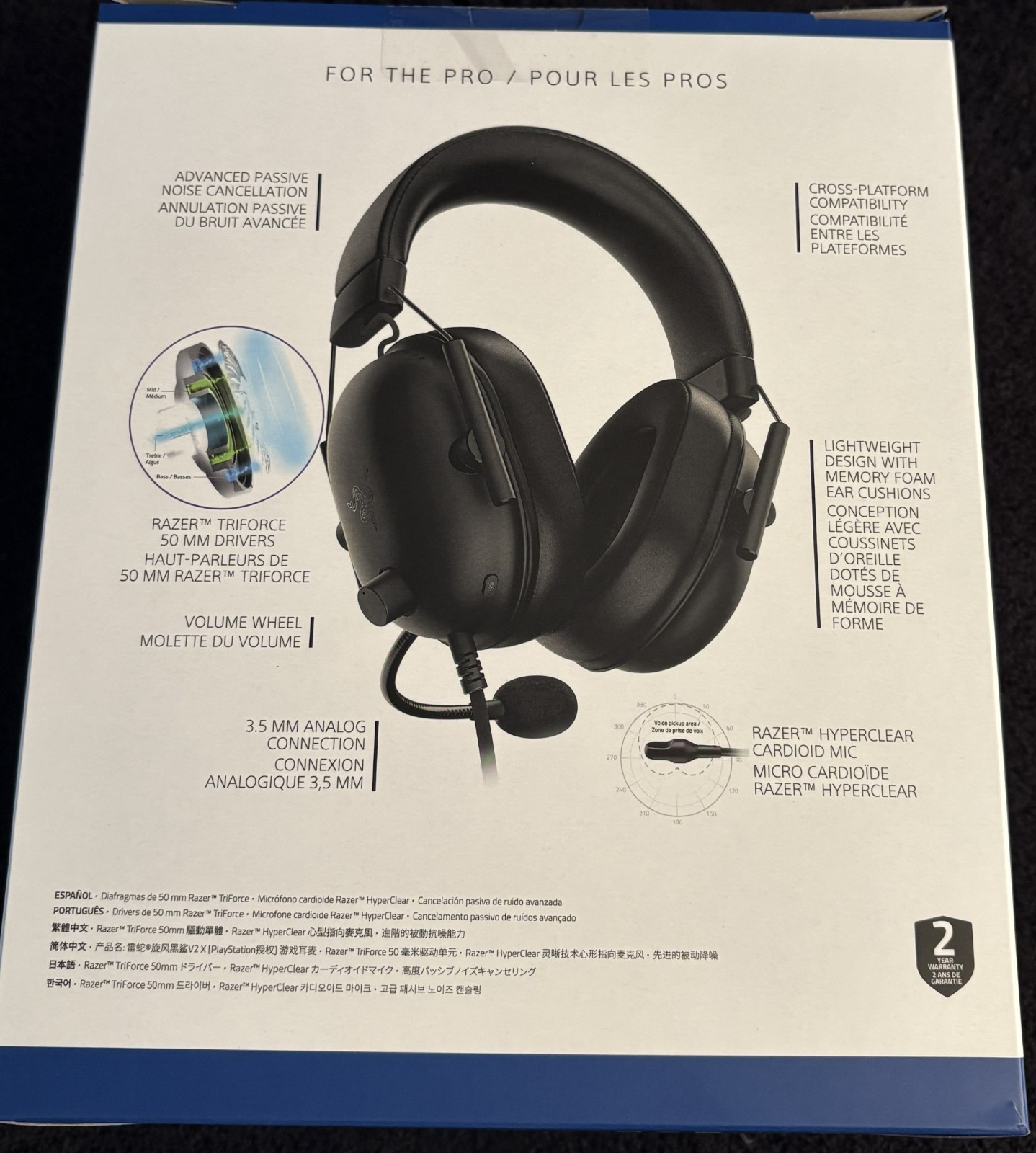 Razer Blackshark V2 X Black Over the Ear Gaming Headset