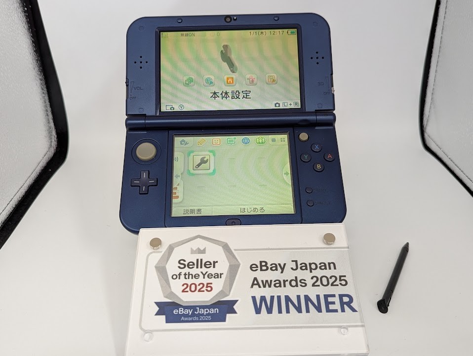 B327 Nintendo new 3DS LL XL console Metallic Blue Japan w/pen fx