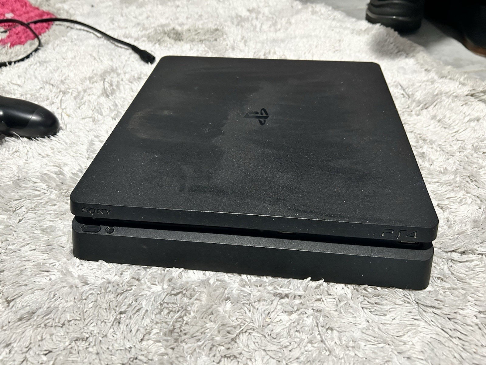 Sony PlayStation 4 Slim Black Home Console Bundle w/ 2 DualShock 4 + Cable