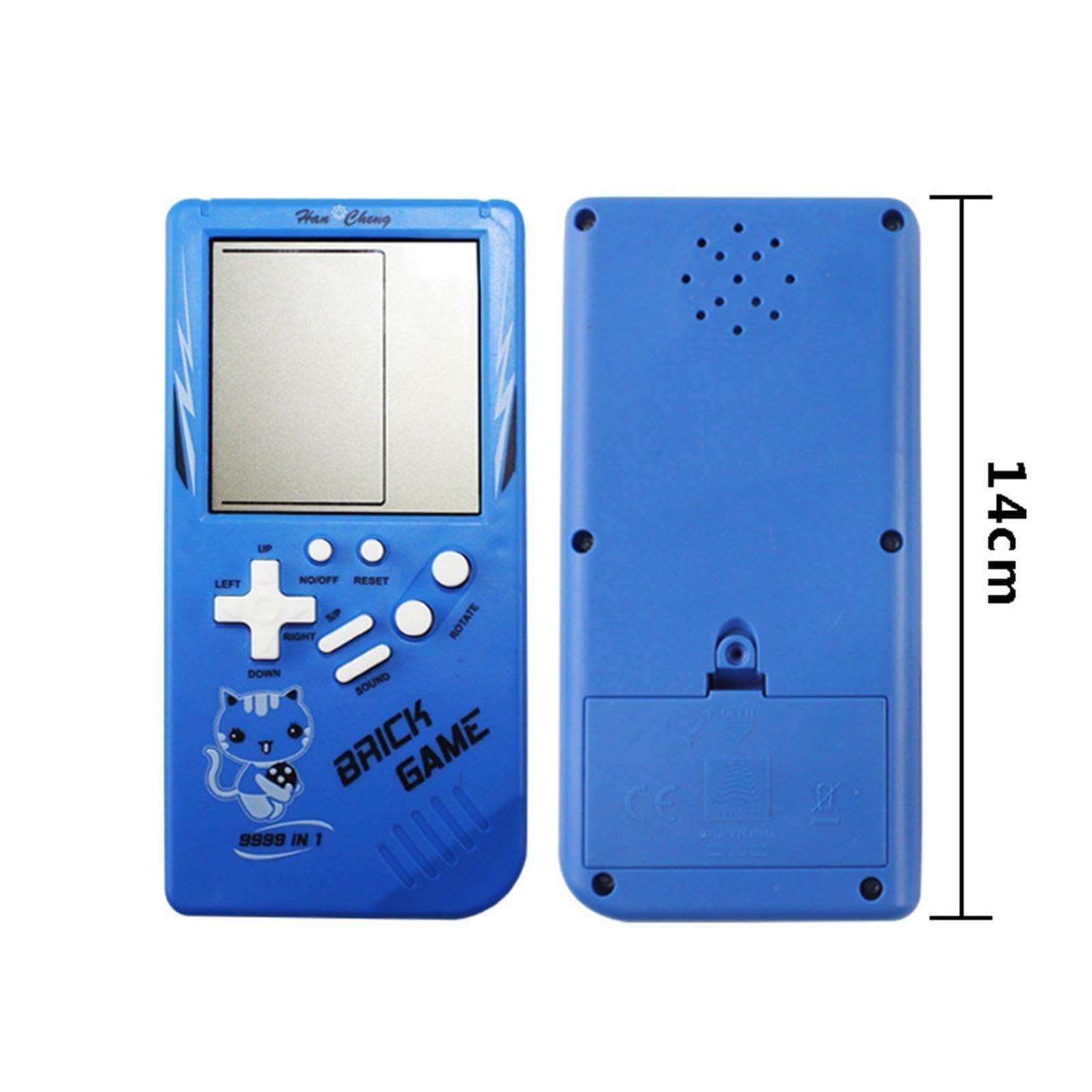Retro Handheld Game Console 9999 Games -Blue with Adjustable Difficulty & Speed!