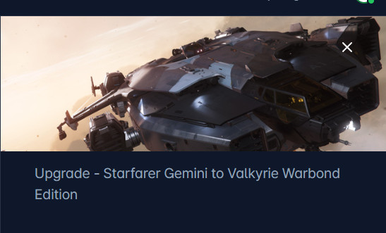 Upgrade – Starfarer Gemini to Valkyrie Warbond Edition