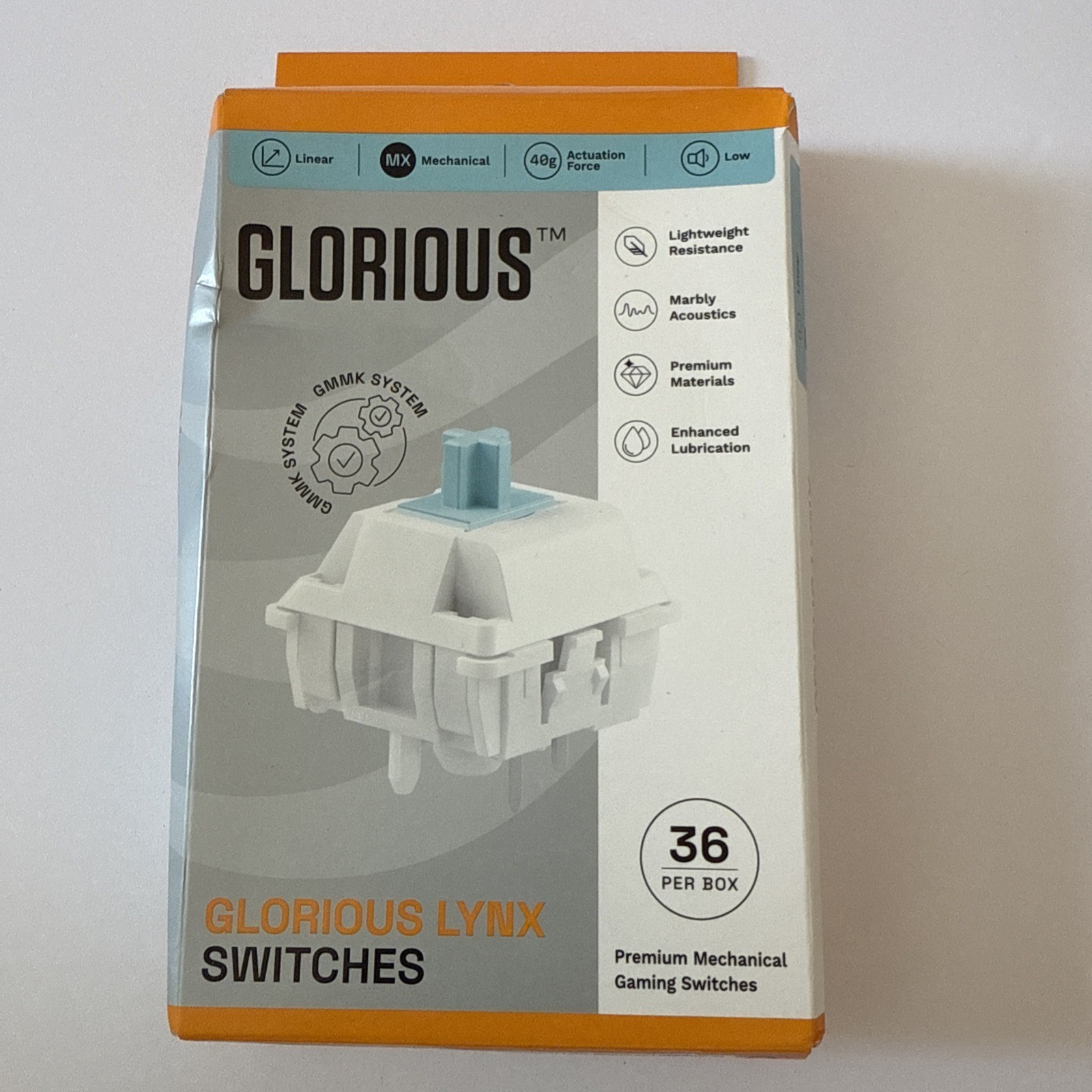 Glorious – Lubed Mechanical Keyboard 5-pin Hot Swappable Switches (36x) – Lin…