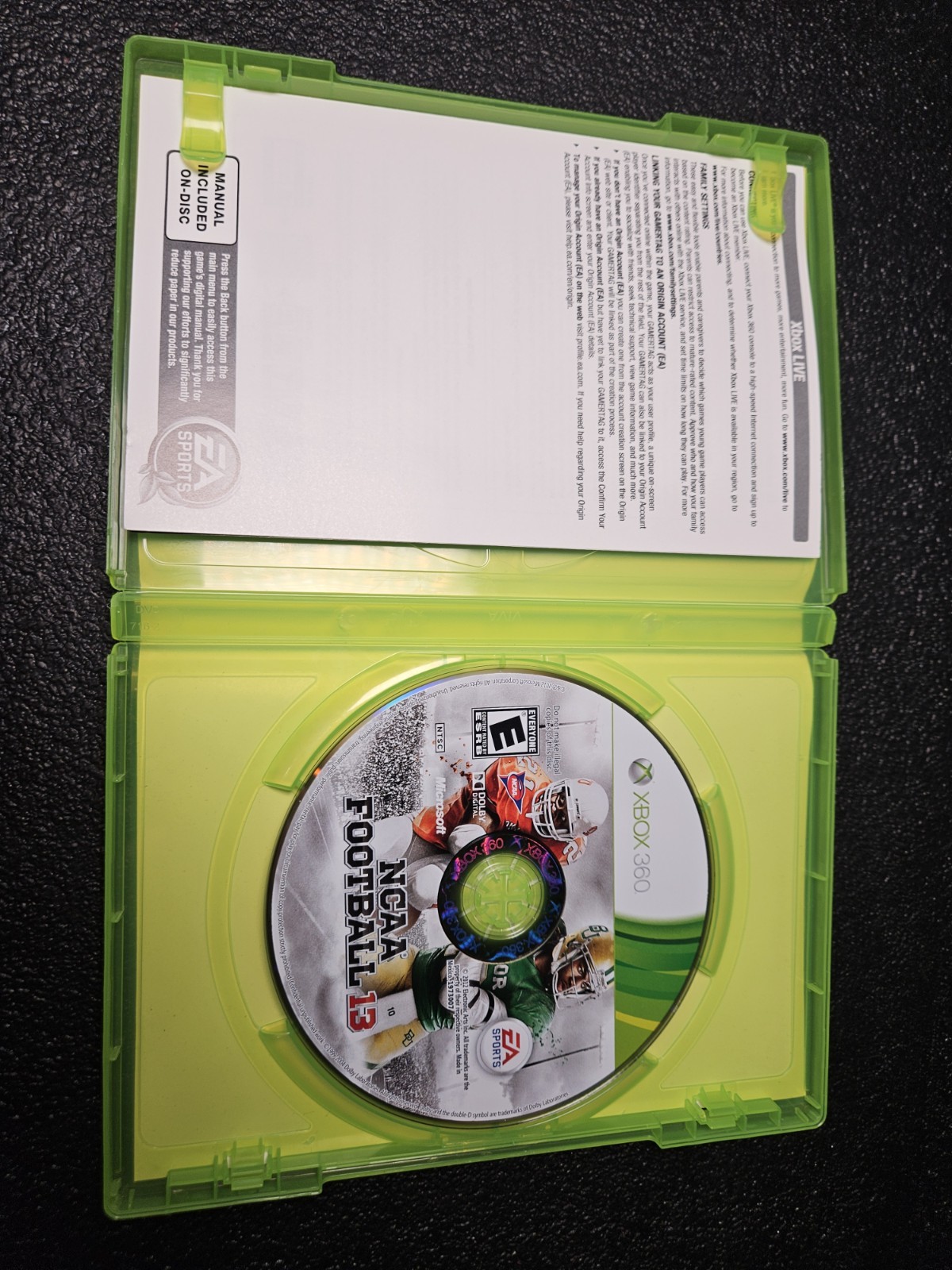 NCAA Football 13 (Microsoft Xbox 360, 2012) Complete w/ Inserts CIB Tested