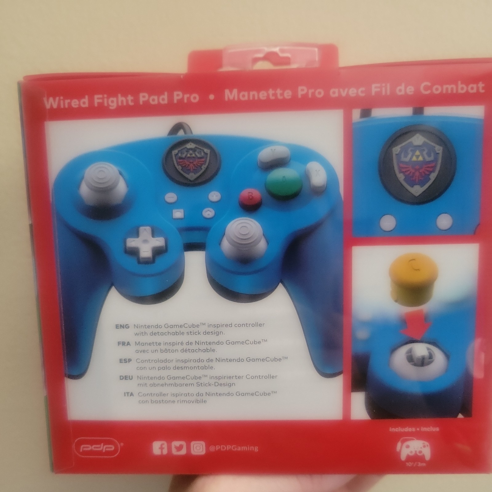 PDP Gaming Legend Of Zelda Link GameCube Wired Fight Pad Pro Controller: 0E